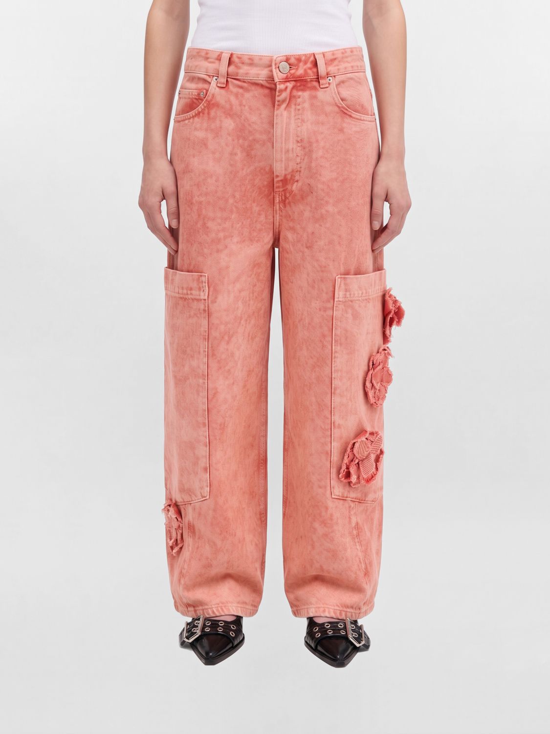 GANNI Organic Denim Cargo Jeans　GANNI オーガニック デニム カーゴ ジーンズ GANNI