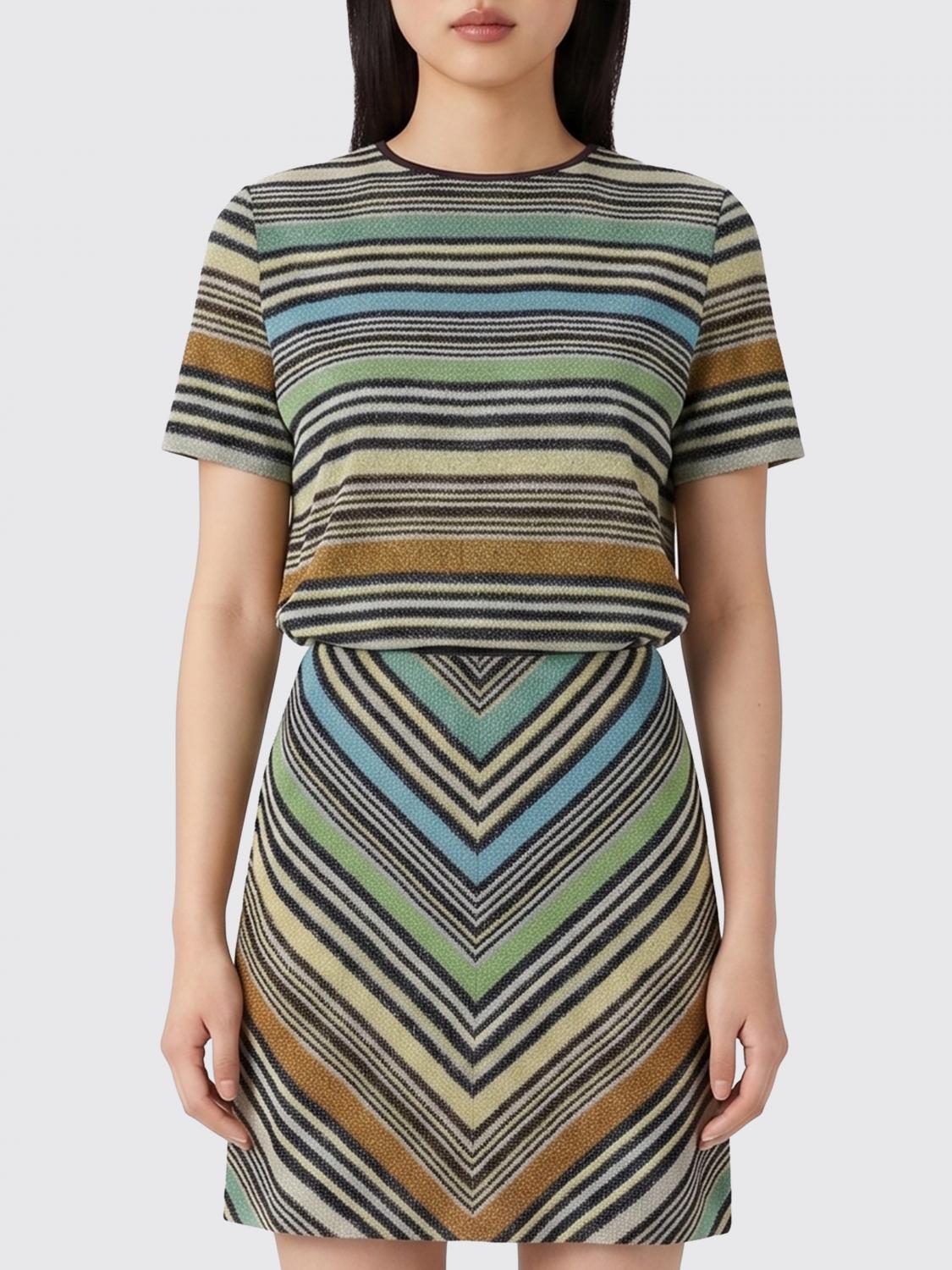 MISSONI T-shirts in viscosa a righe multicolor