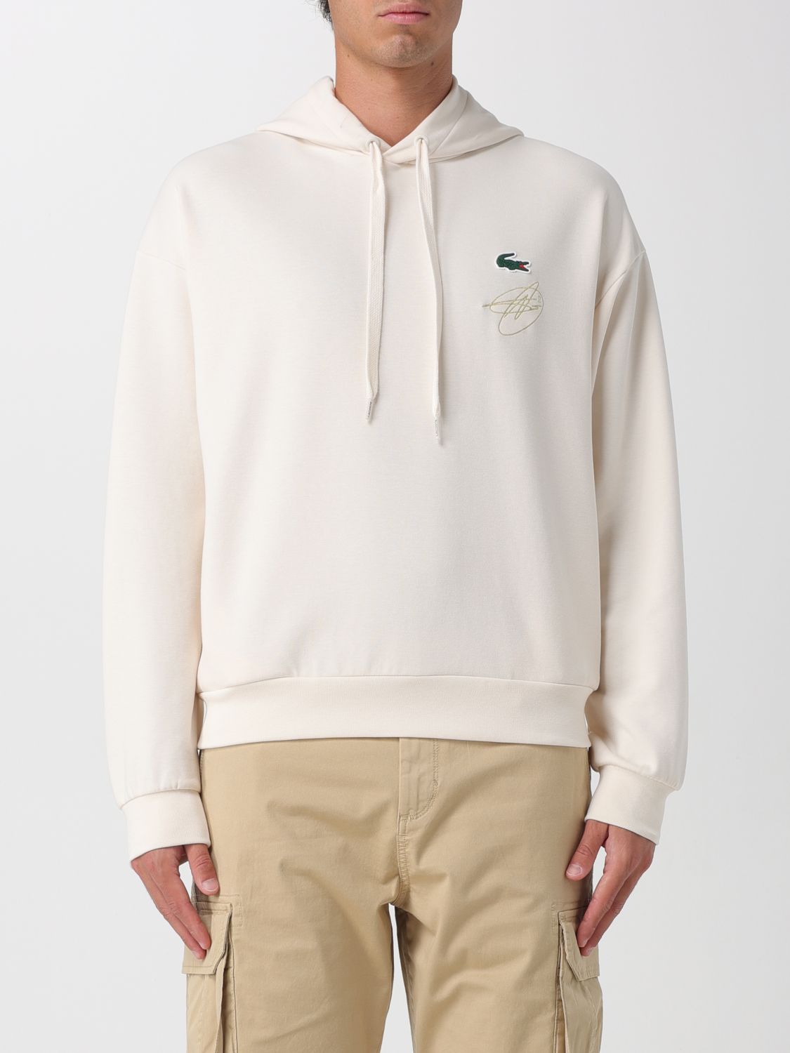 LACOSTE Felpa con cappuccio in cotone