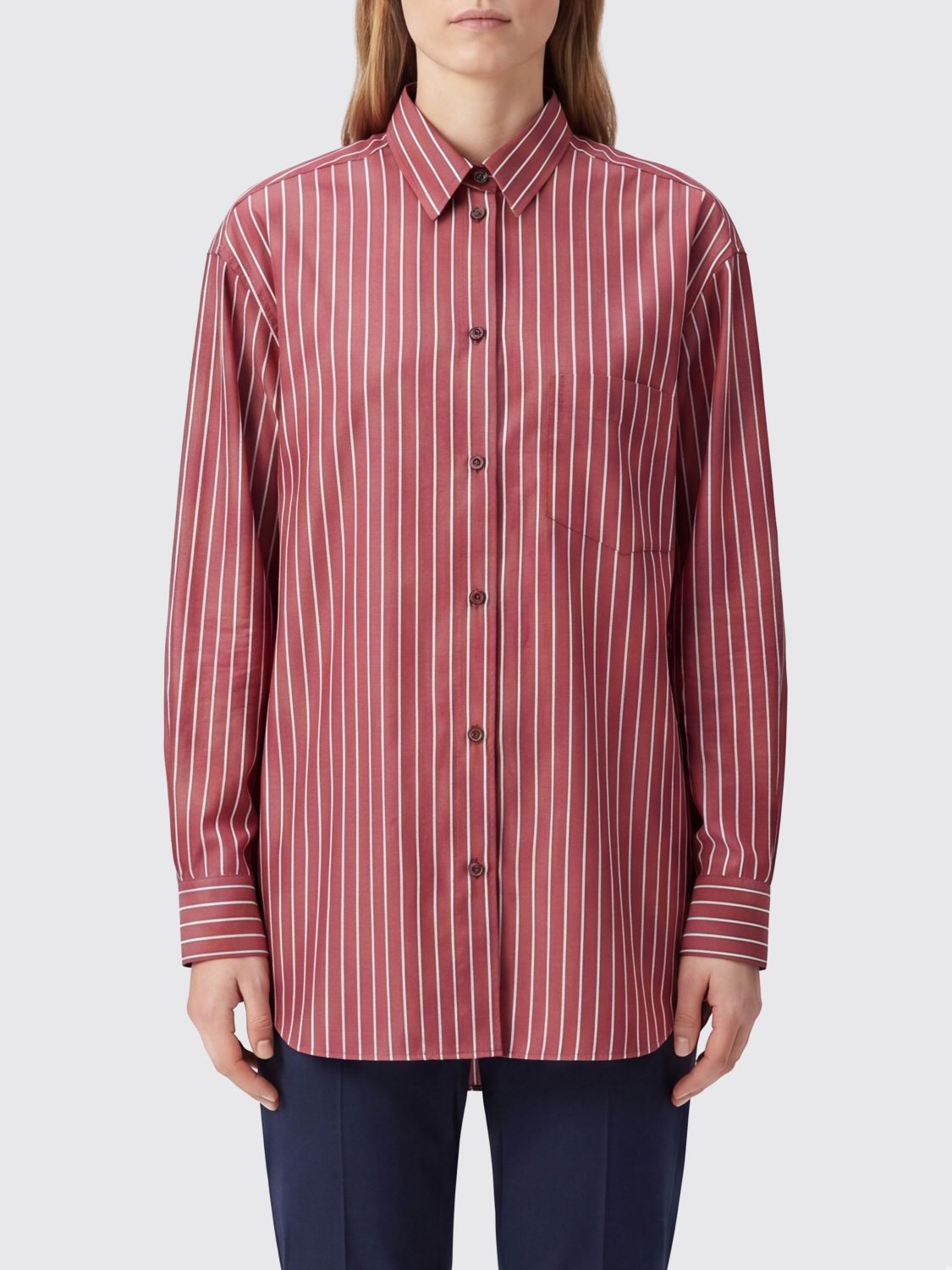 THE ANDAMANE Camicia casual in misto viscosa a righe
