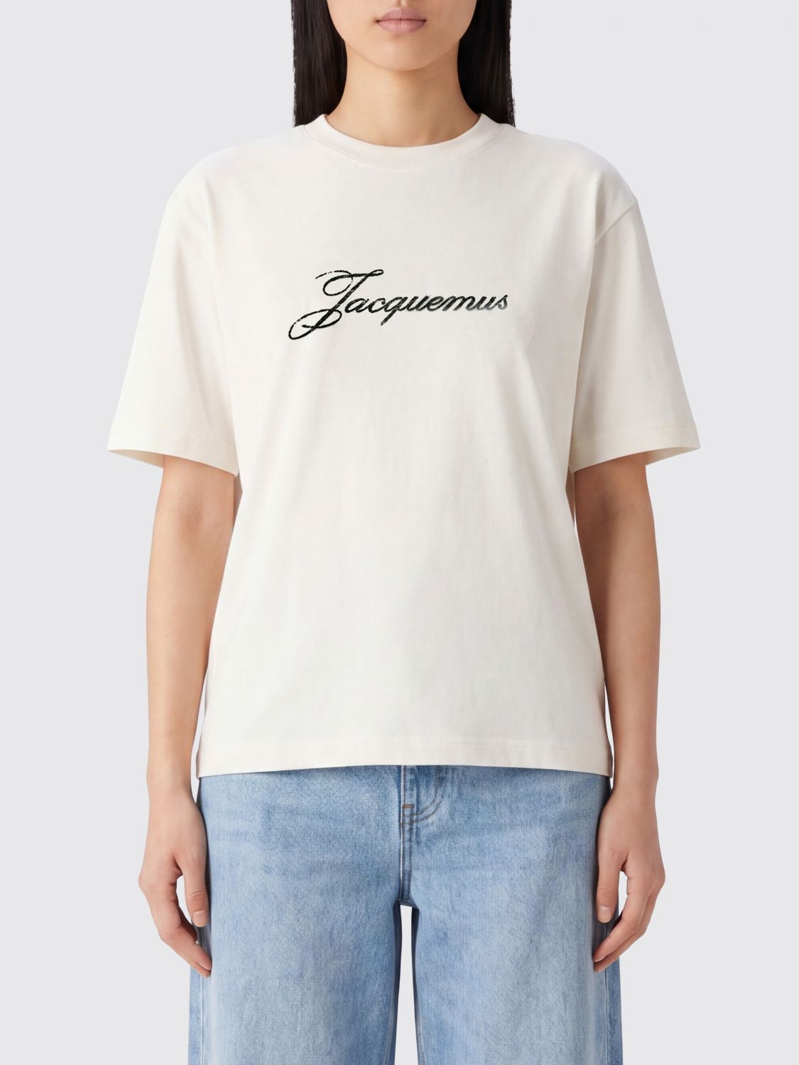 JACQUEMUS JACQUEMUS T-Shirt Woman color White　JACQUEMUS Tシャツ ウーマンカラー ホワイト