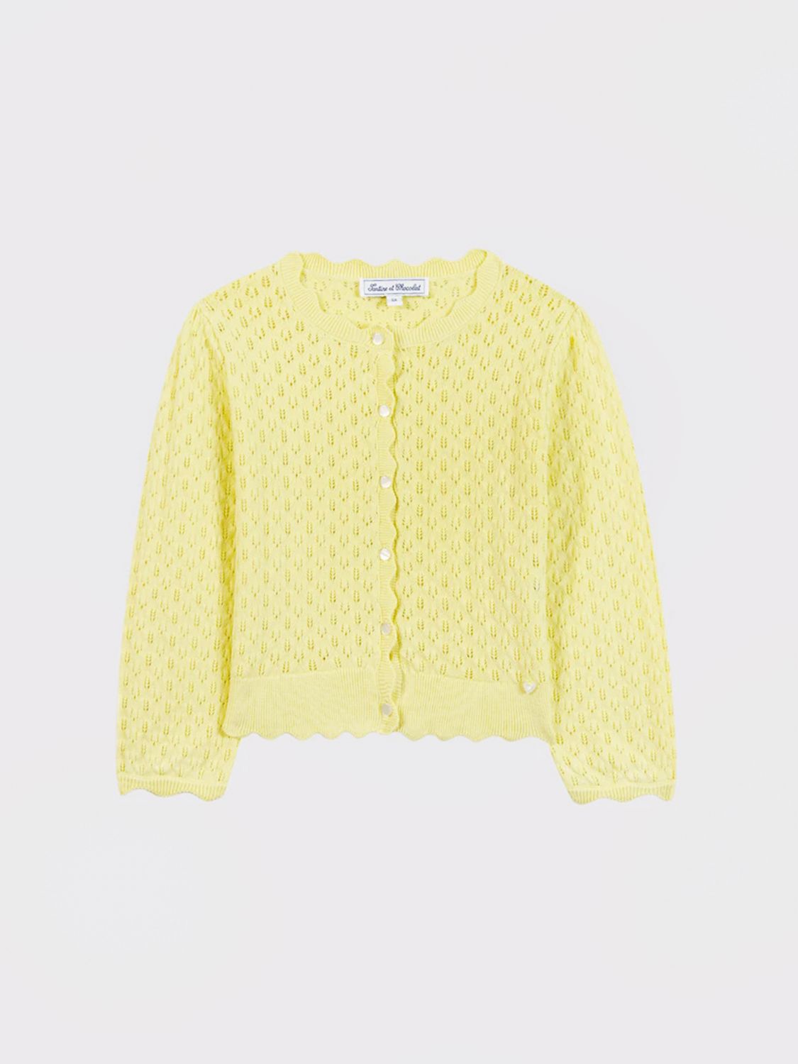TARTINE ET CHOCOLAT Cardigan a girocollo in cotone