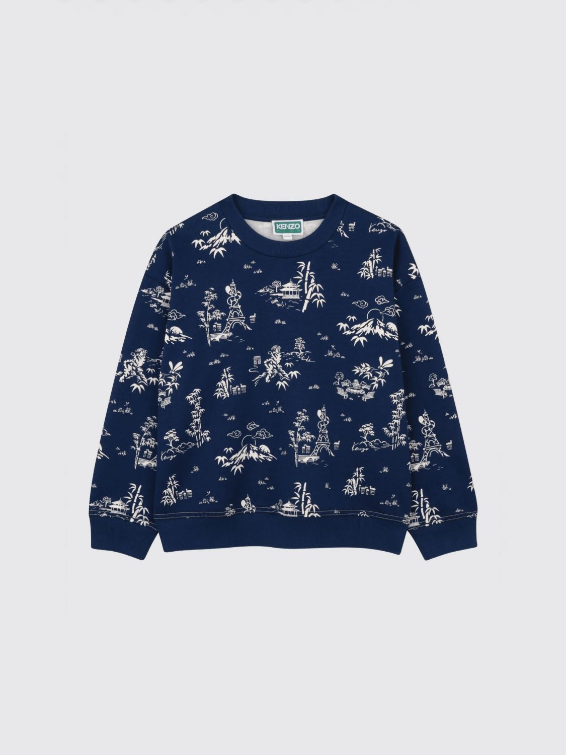 Kenzo Kids Printed Cotton Crew Neck Sweatshirt　ケンゾー キッズ プリント コットン クルーネック スウェットシャツ Kenzo