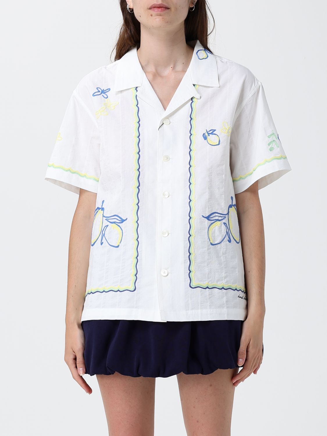DUNST Camicia casual i cotone con ricami