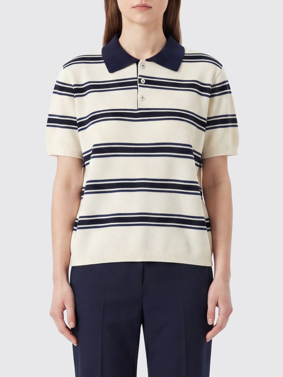 DUNST Polo in maglia di cotone a righe
