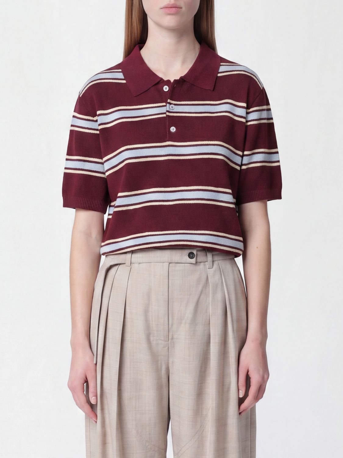 DUNST Polo in maglia di cotone a righe
