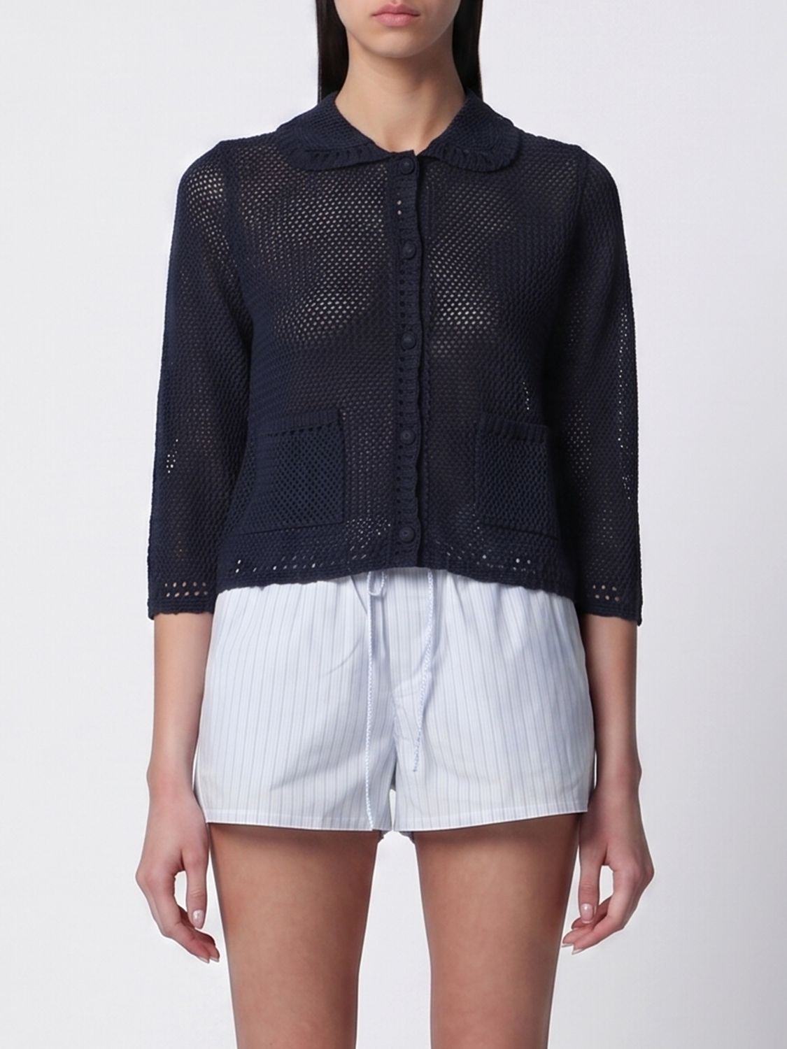 DUNST Cardigan in lino e cotone