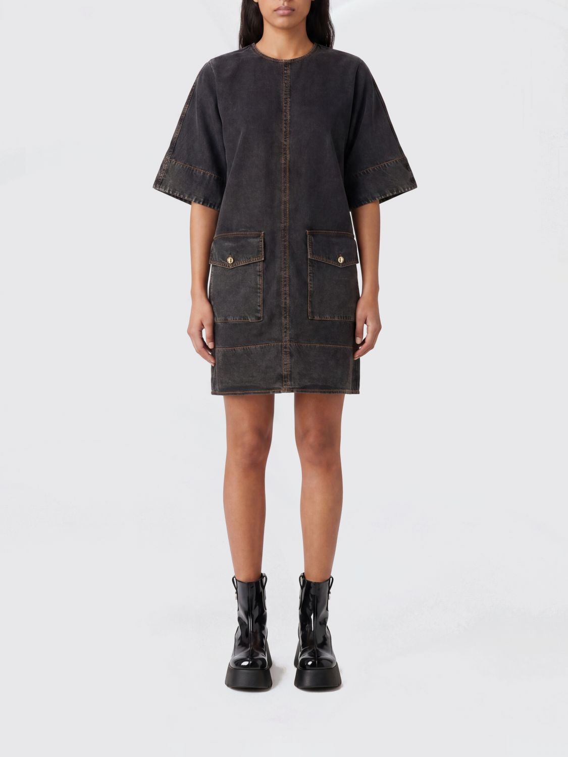GANNI Dress Woman color Black
