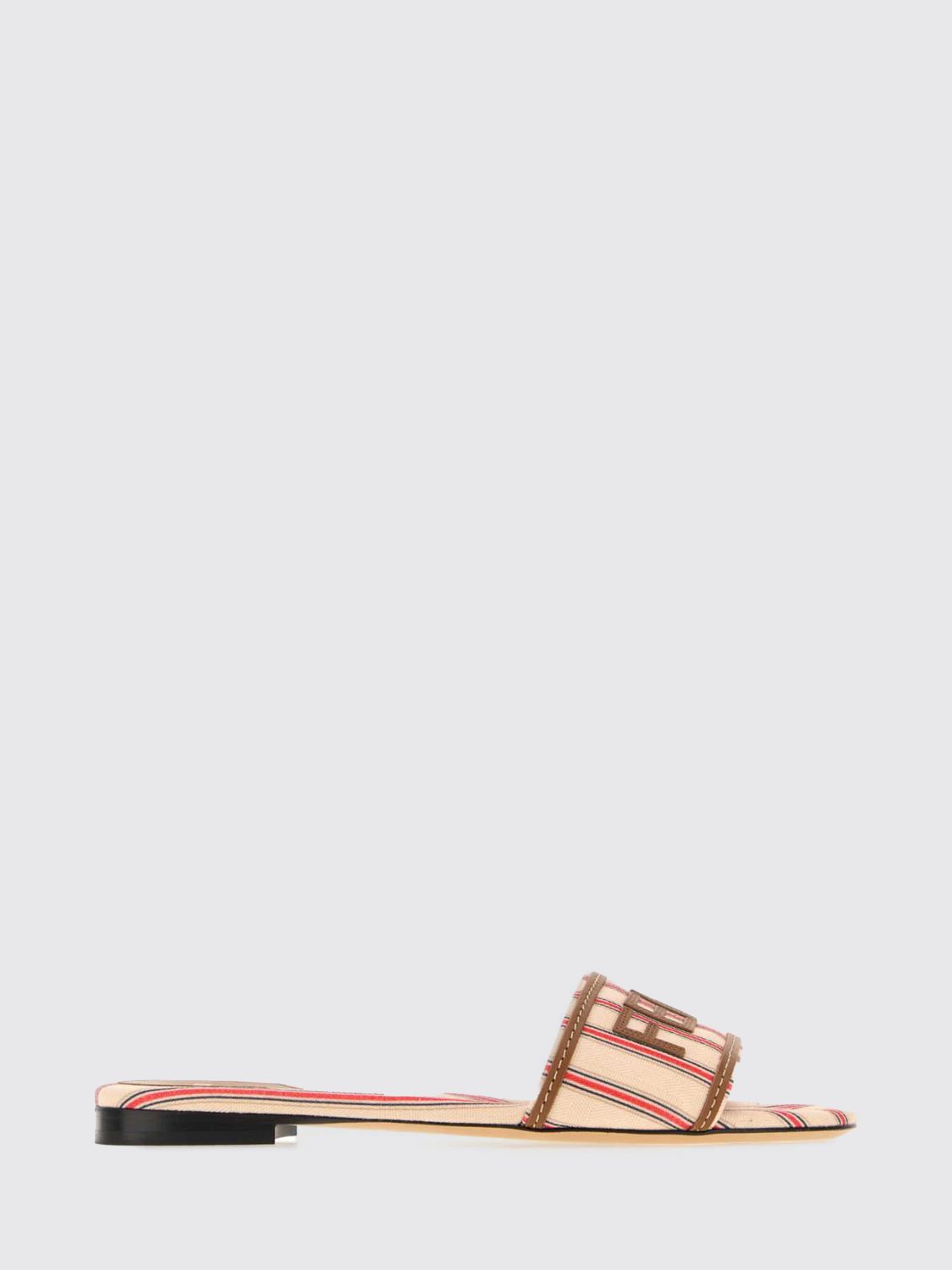 FENDI Slippers Sunshine in canvas a righe