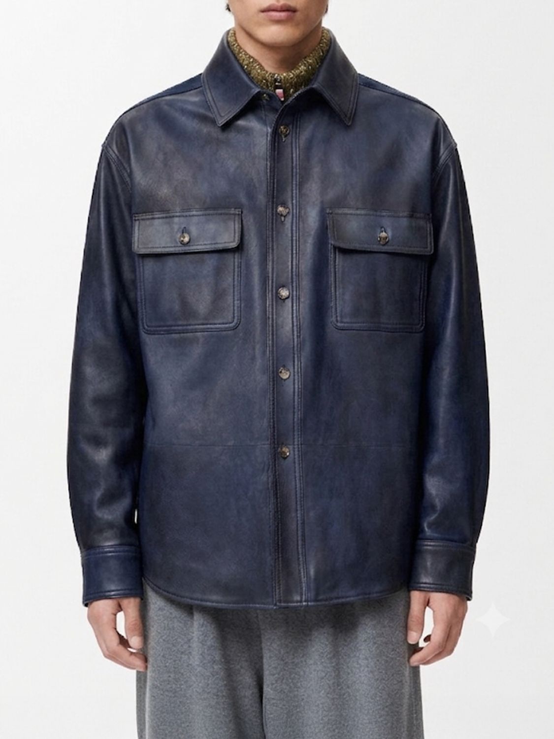 LOEWE Overshirt in nappa e cotone