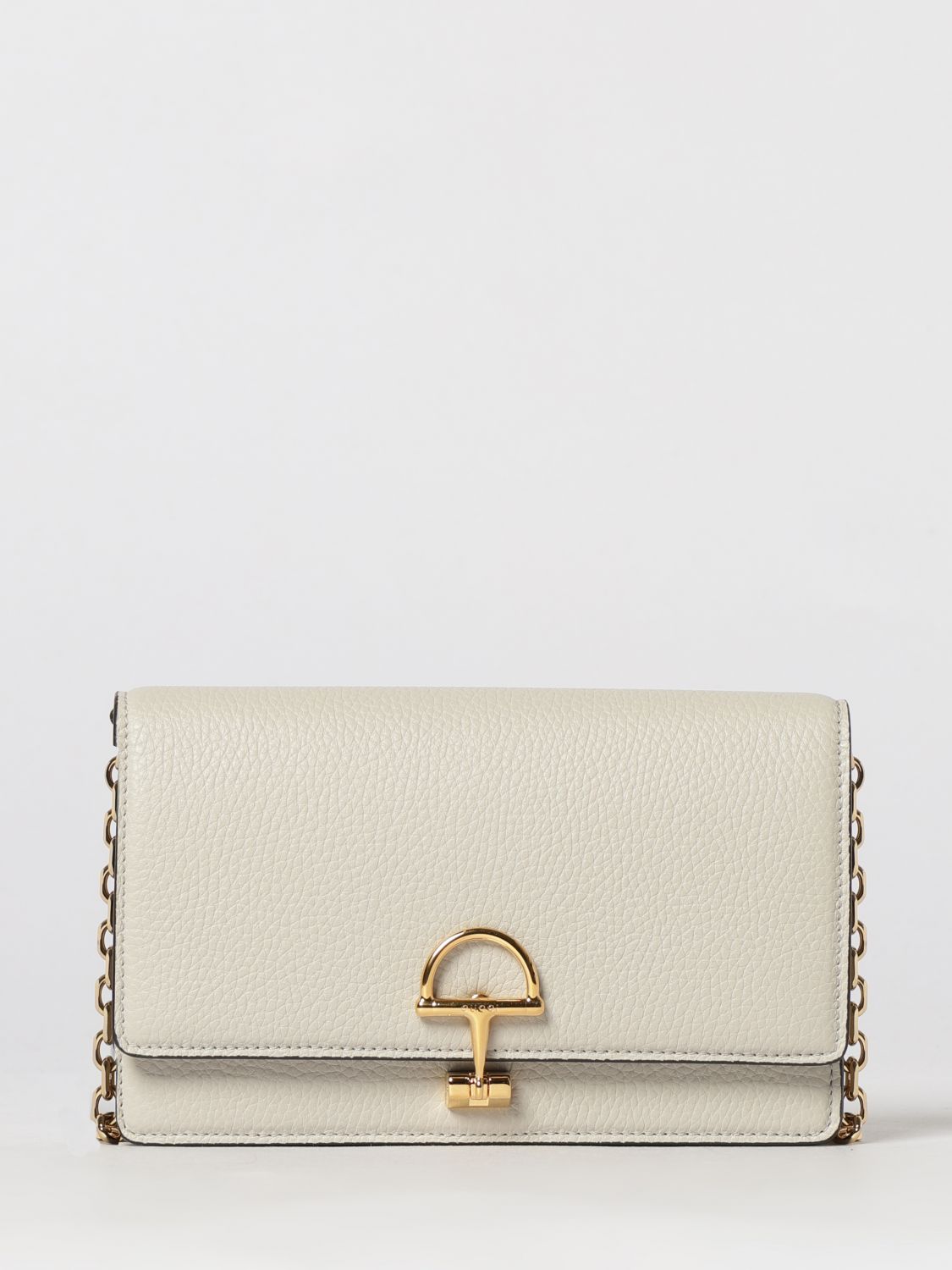 GUCCI Portafoglio Half Horsebit in pelle martellata con tracolla