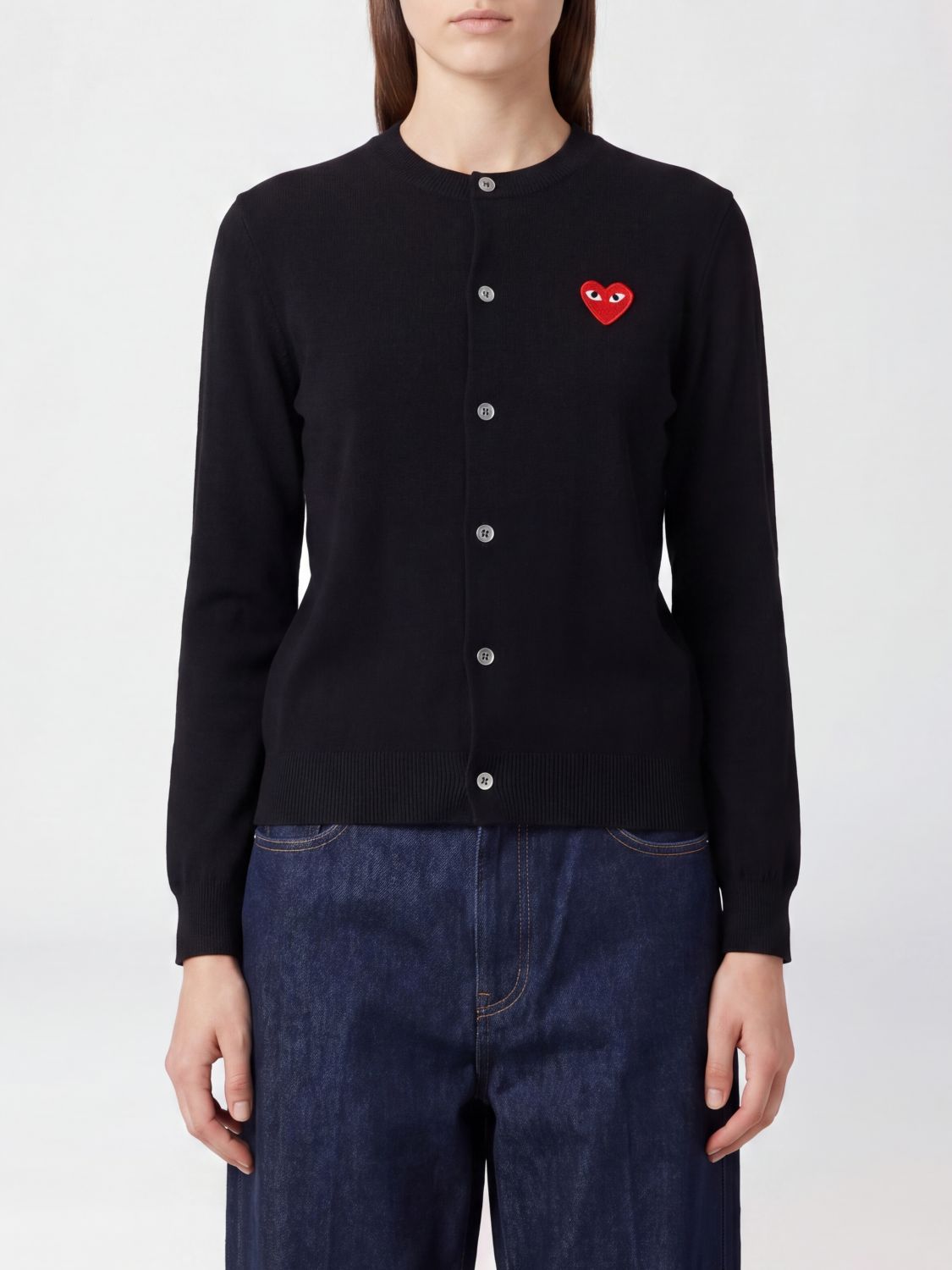 COMME DES GARÇONS PLAY Wool Cardigan with Logo　COMME DES GARÇONS PLAY ロゴ入りウールカーディガン COMME