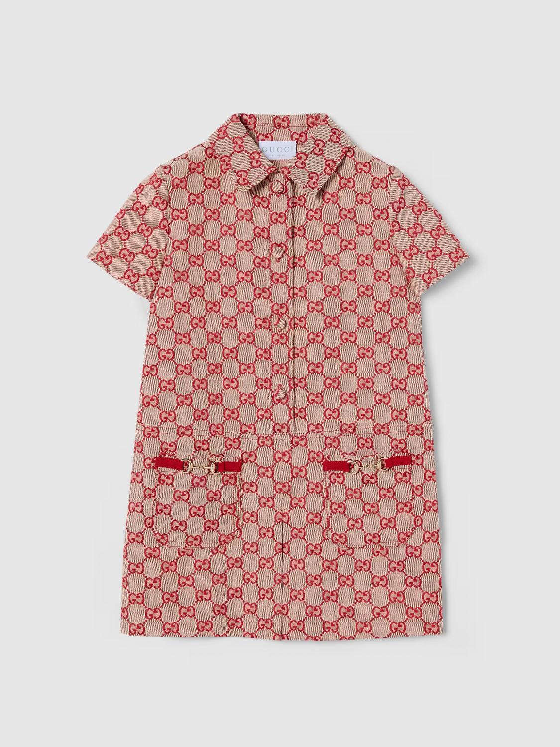 GUCCI Abito chemisier in misto cotone con motivo GG