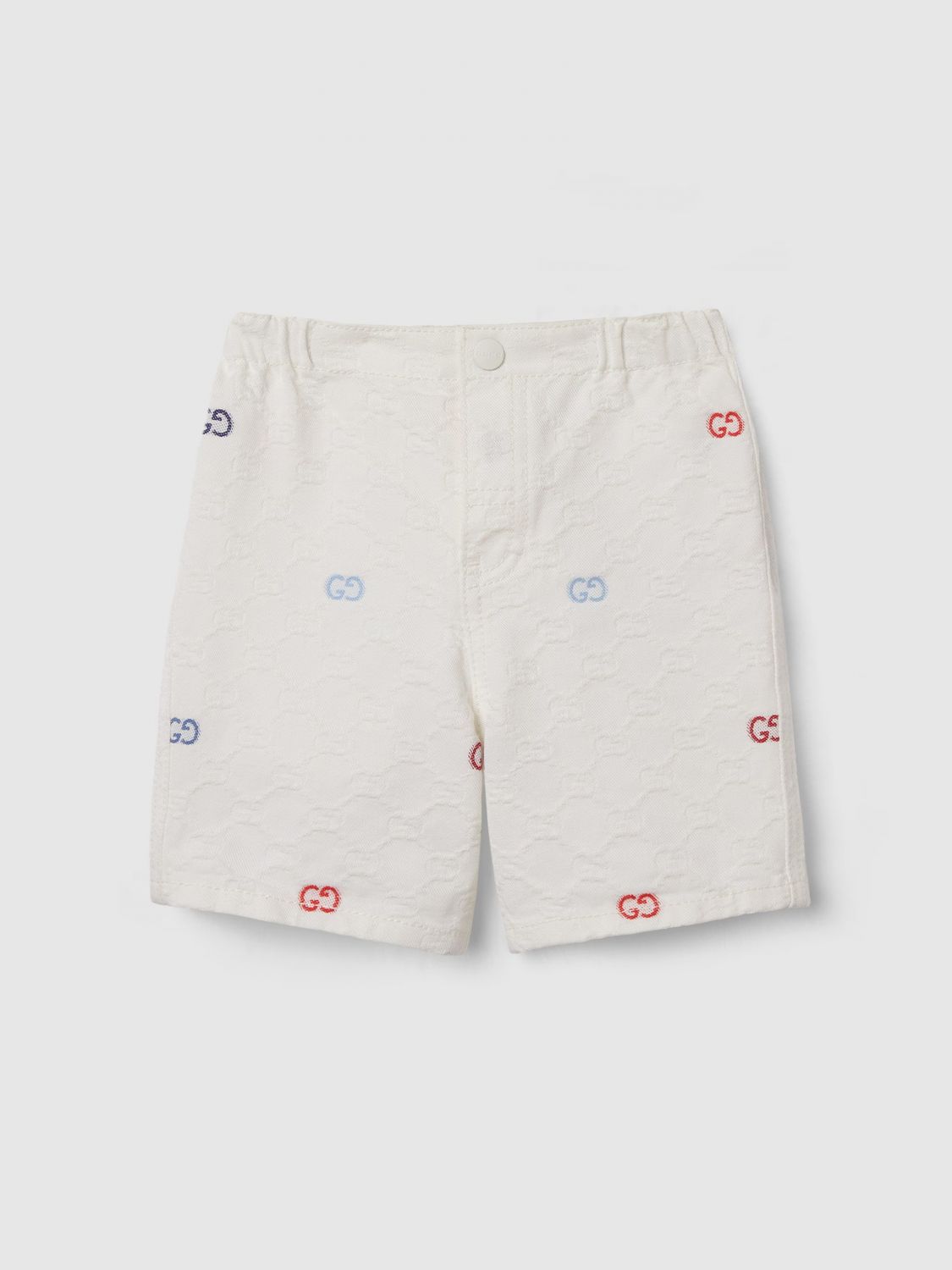 GUCCI Pantaloncini in denim con motivo GG