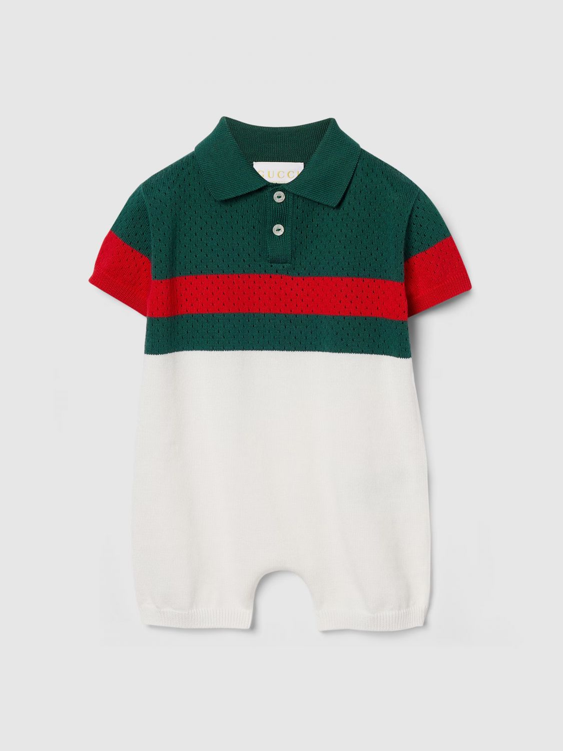 GUCCI Tuta in cotone a righe Web