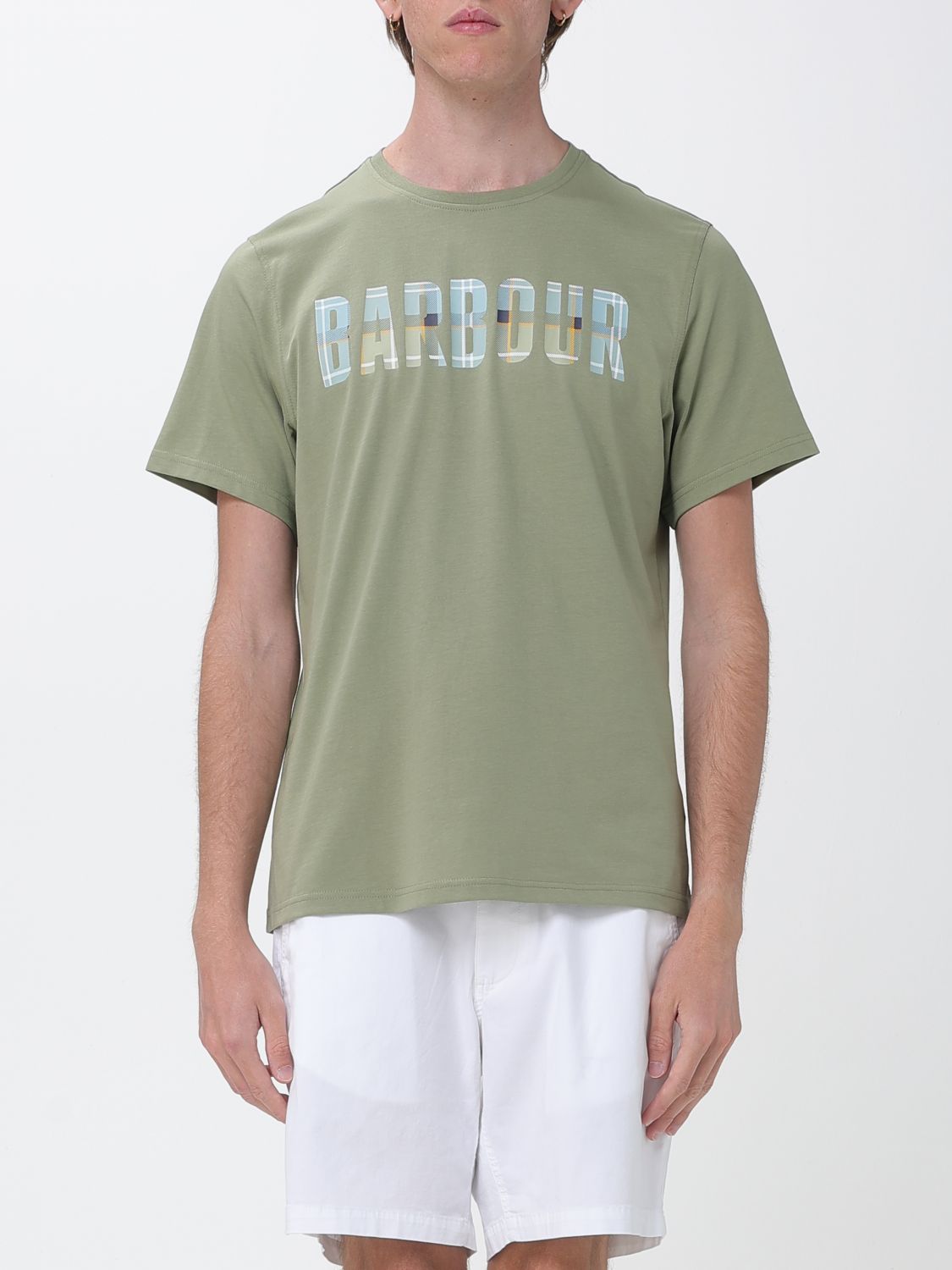 BARBOUR Cotton T-shirt with Logo　BARBOUR ロゴ入りコットン Tシャツ BARBOUR