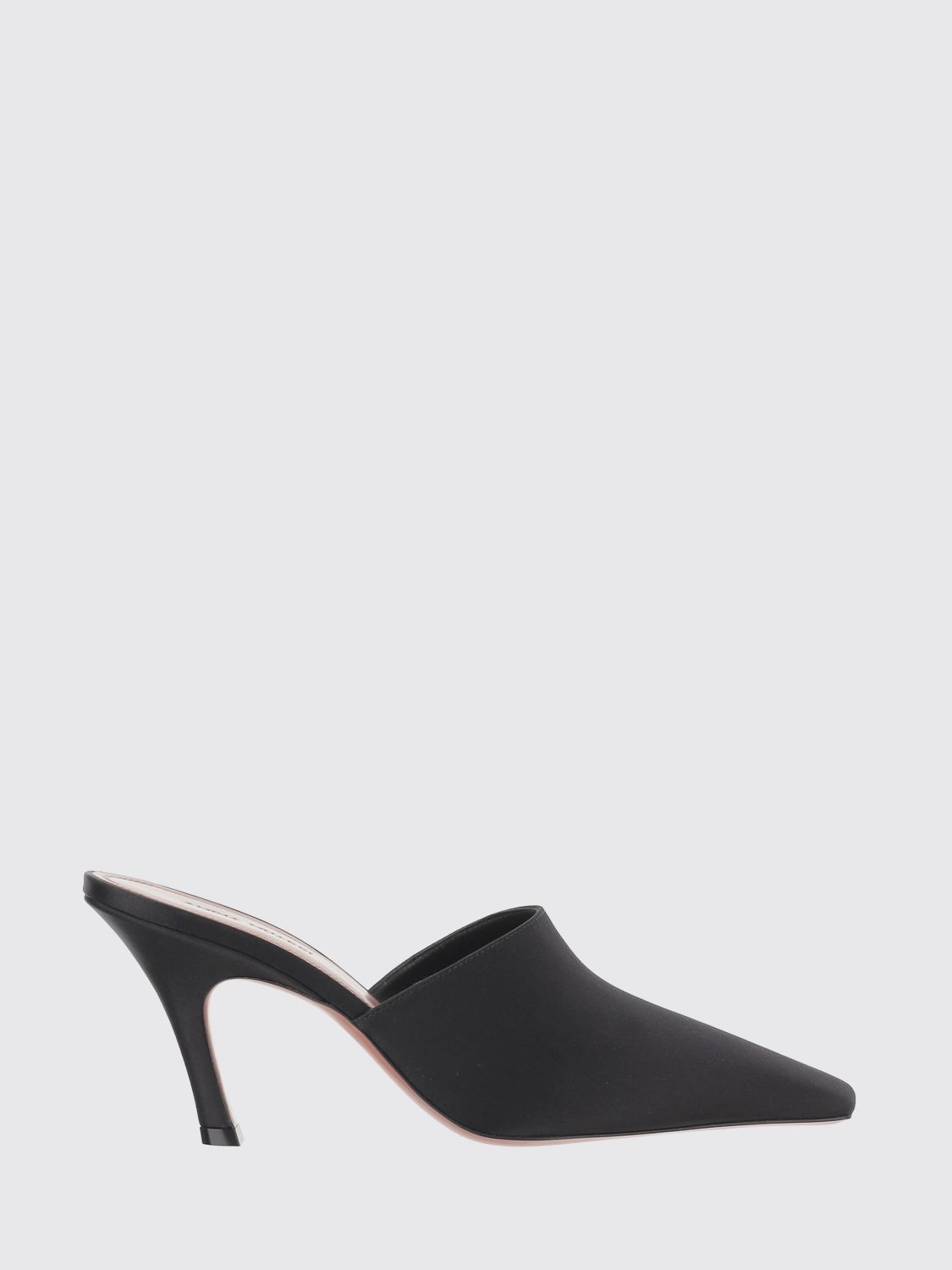 AMINA MUADDI Jamie Silk Satin Mules