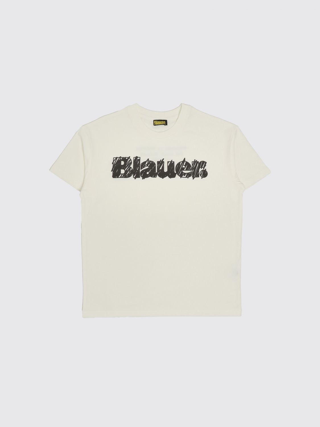 BLAUER Rundhals-T-Shirt aus Baumwolle mit Logo