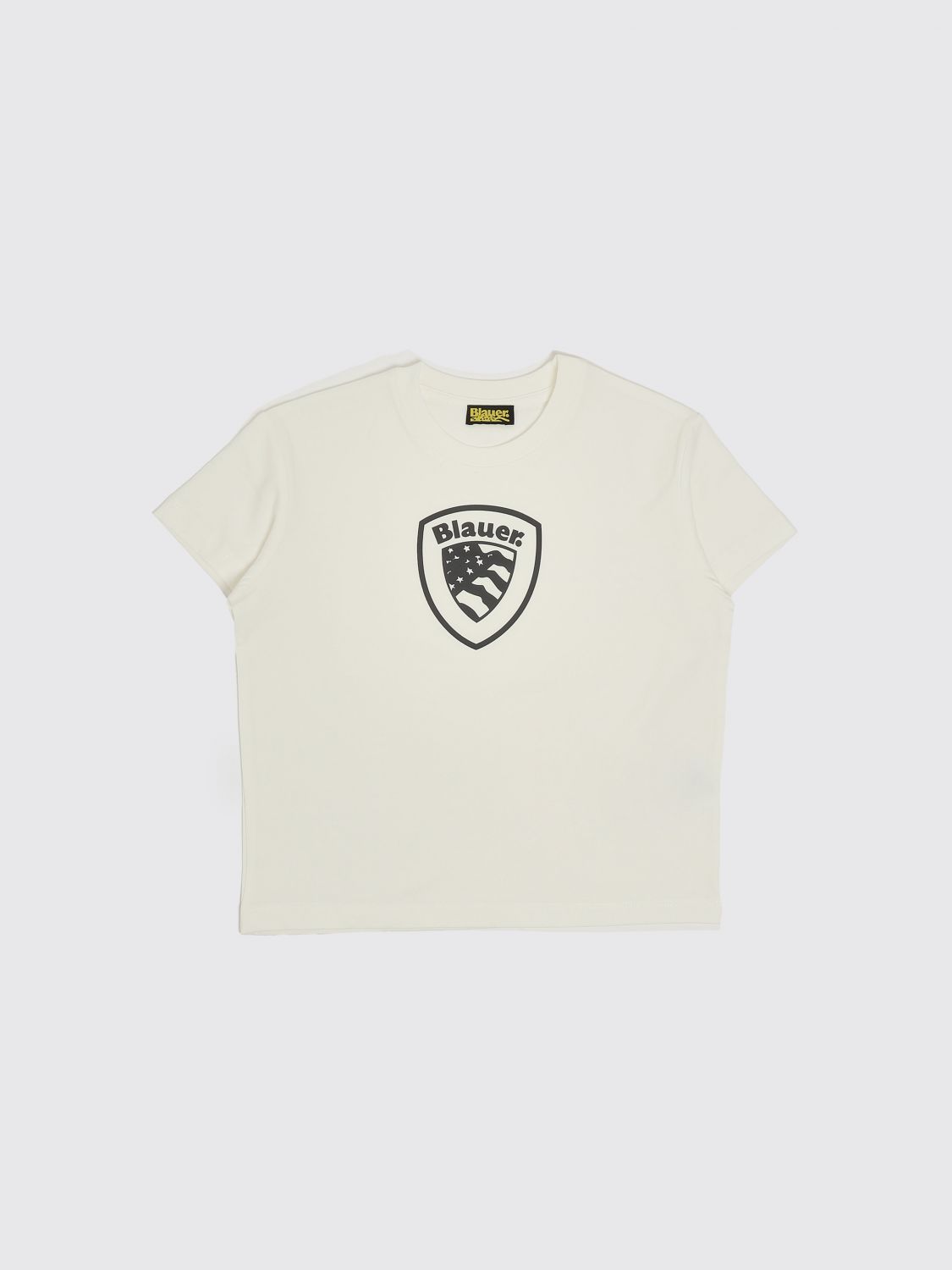 BLAUER Rundhals-T-Shirt aus Stretch-Baumwolle
