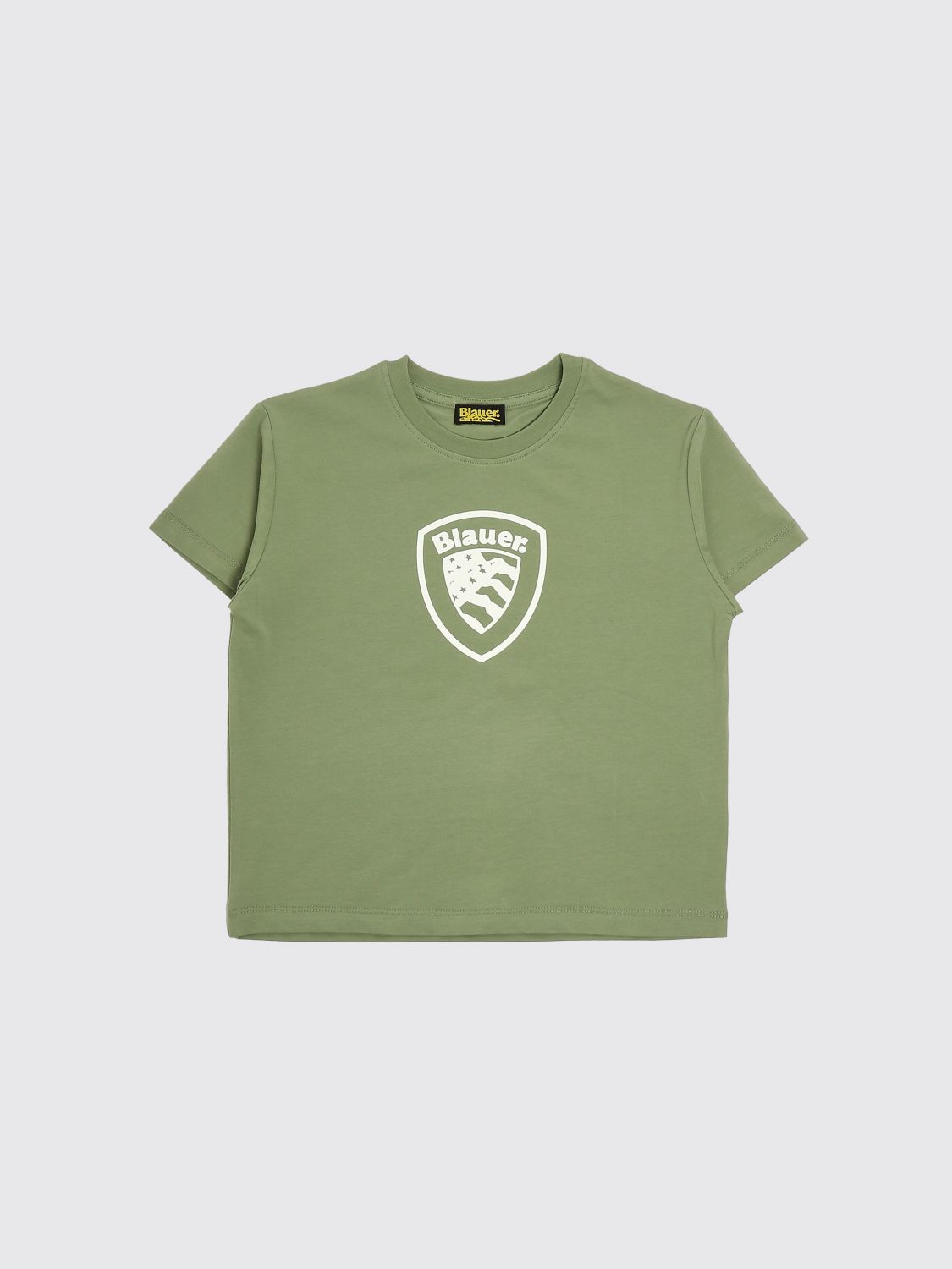 BLAUER Rundhals-T-Shirt aus Stretch-Baumwolle