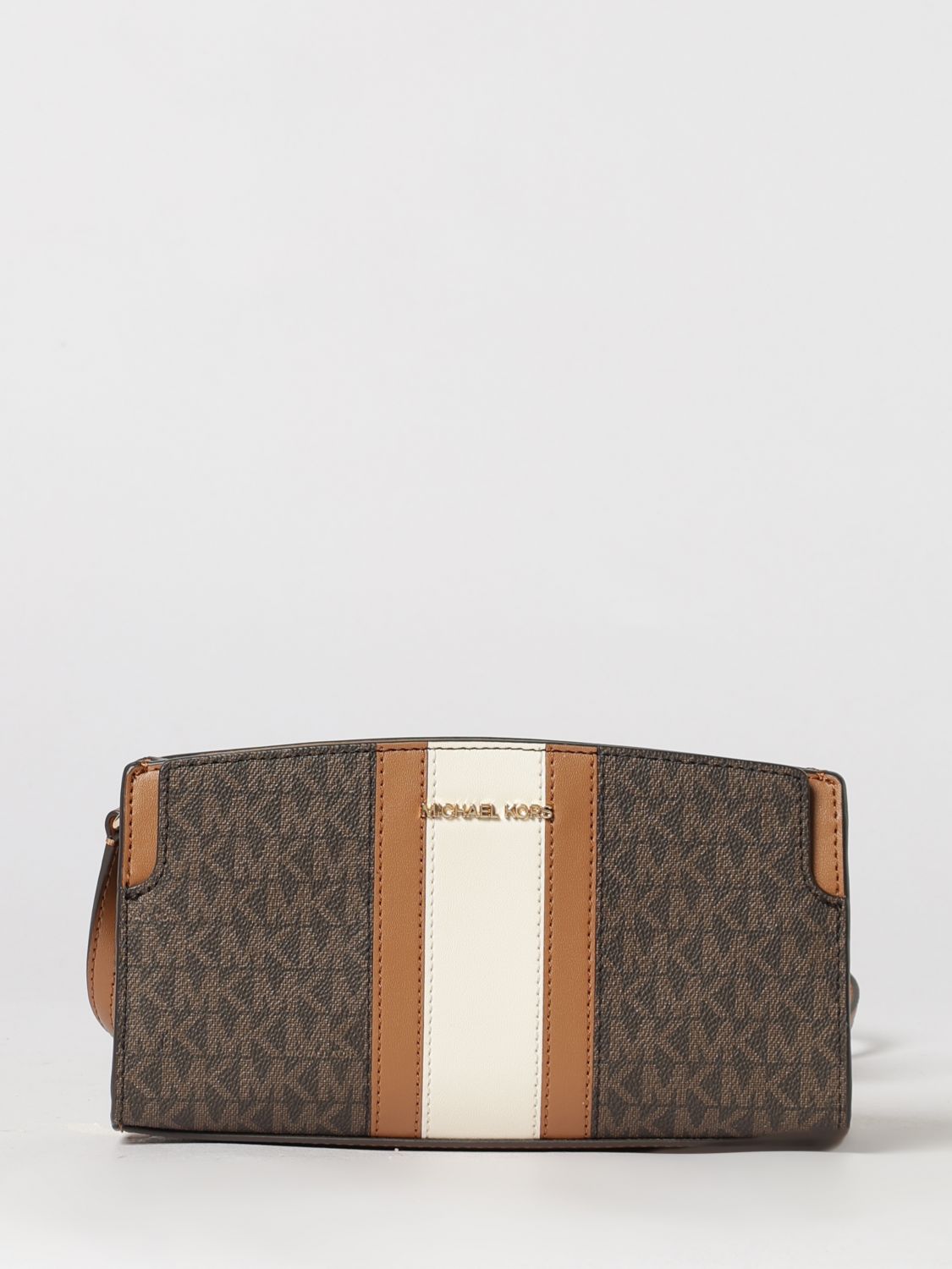 Michael Kors Borsa Becca in cotone spalmato con monogram MK stampato