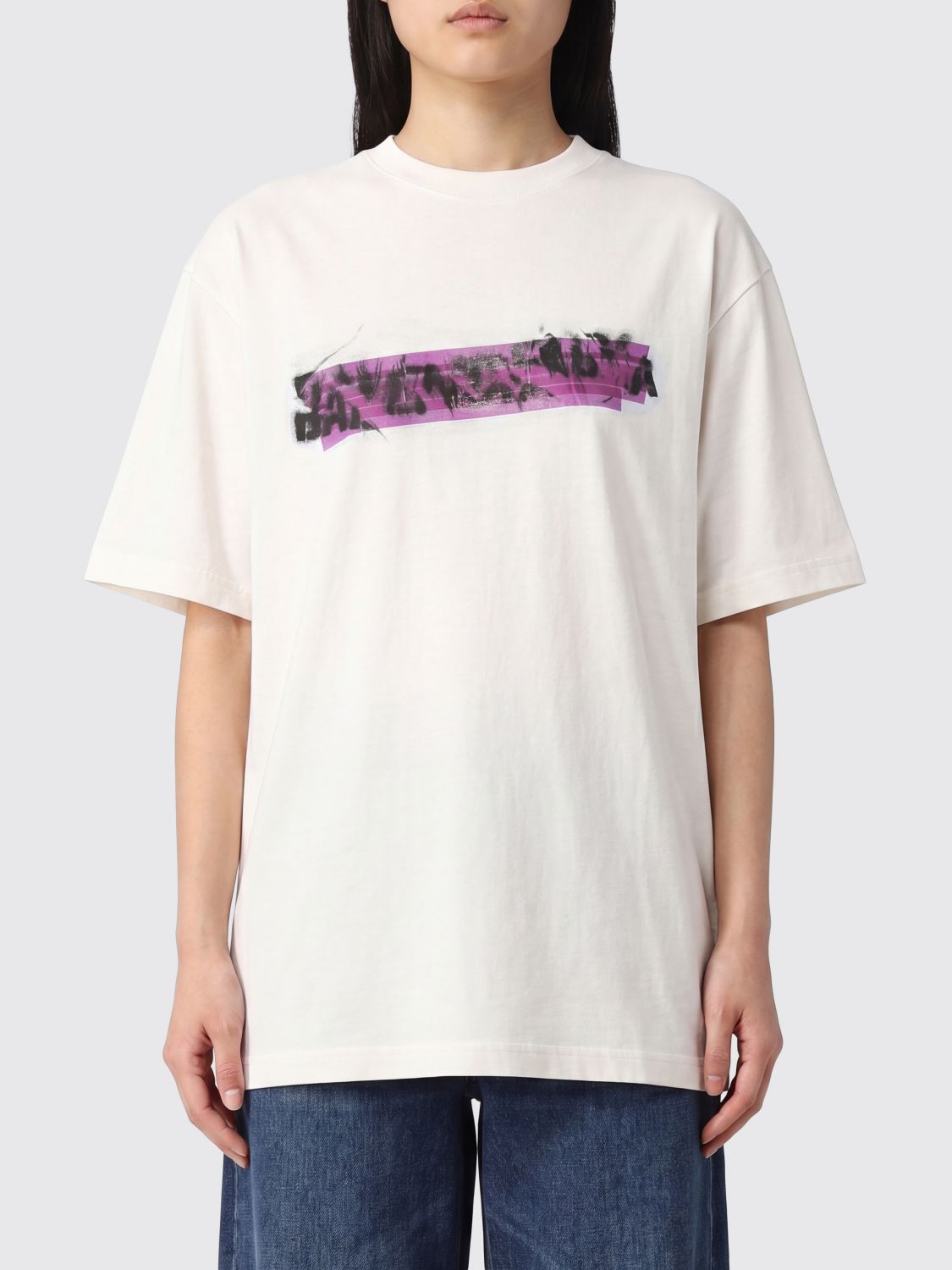 BALENCIAGA T-shirts in cotone stampata