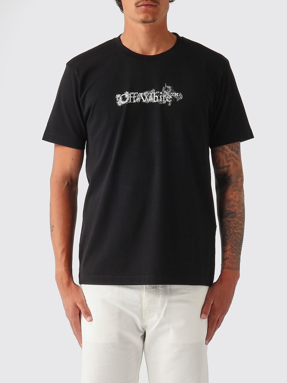 Off-White Cotton T-Shirt with Maxi Arrow Logo　マキシ アロー ロゴ オフホワイト コットン T シャツ Off-White