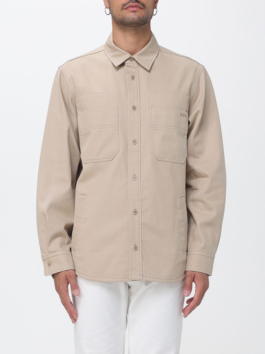 A. P.C. Camicia Uomo colore Beige