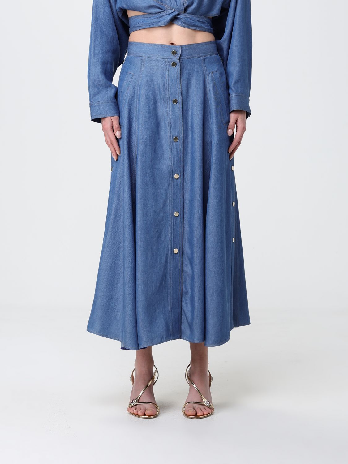 SIMONA CORSELLINI Skirt Woman color Denim