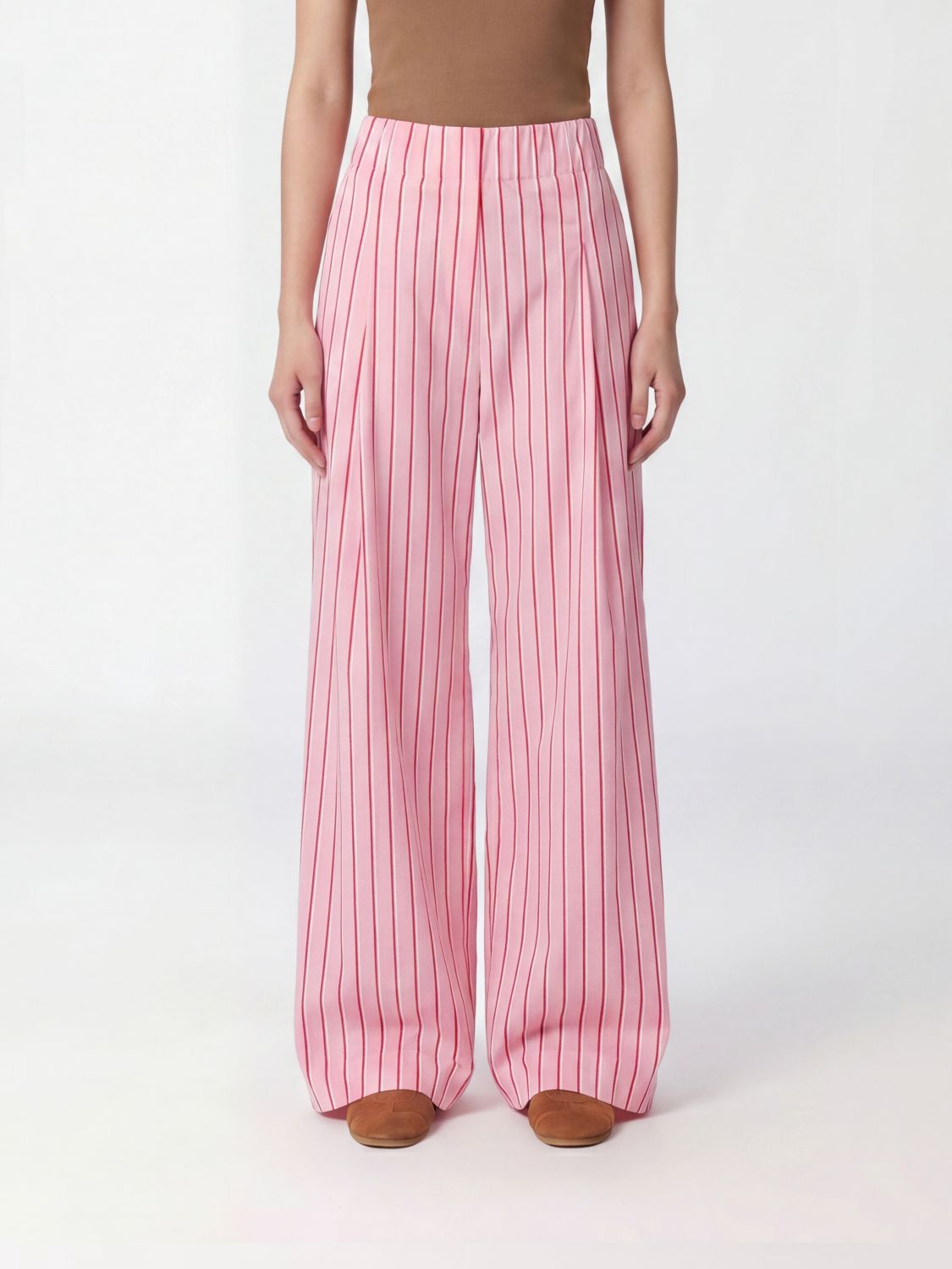 Dries Van Noten DRIES VAN NOTEN Striped Cotton Wide-Leg Pants　DRIES VAN NOTEN ストライプ コットン ワイドパンツ
