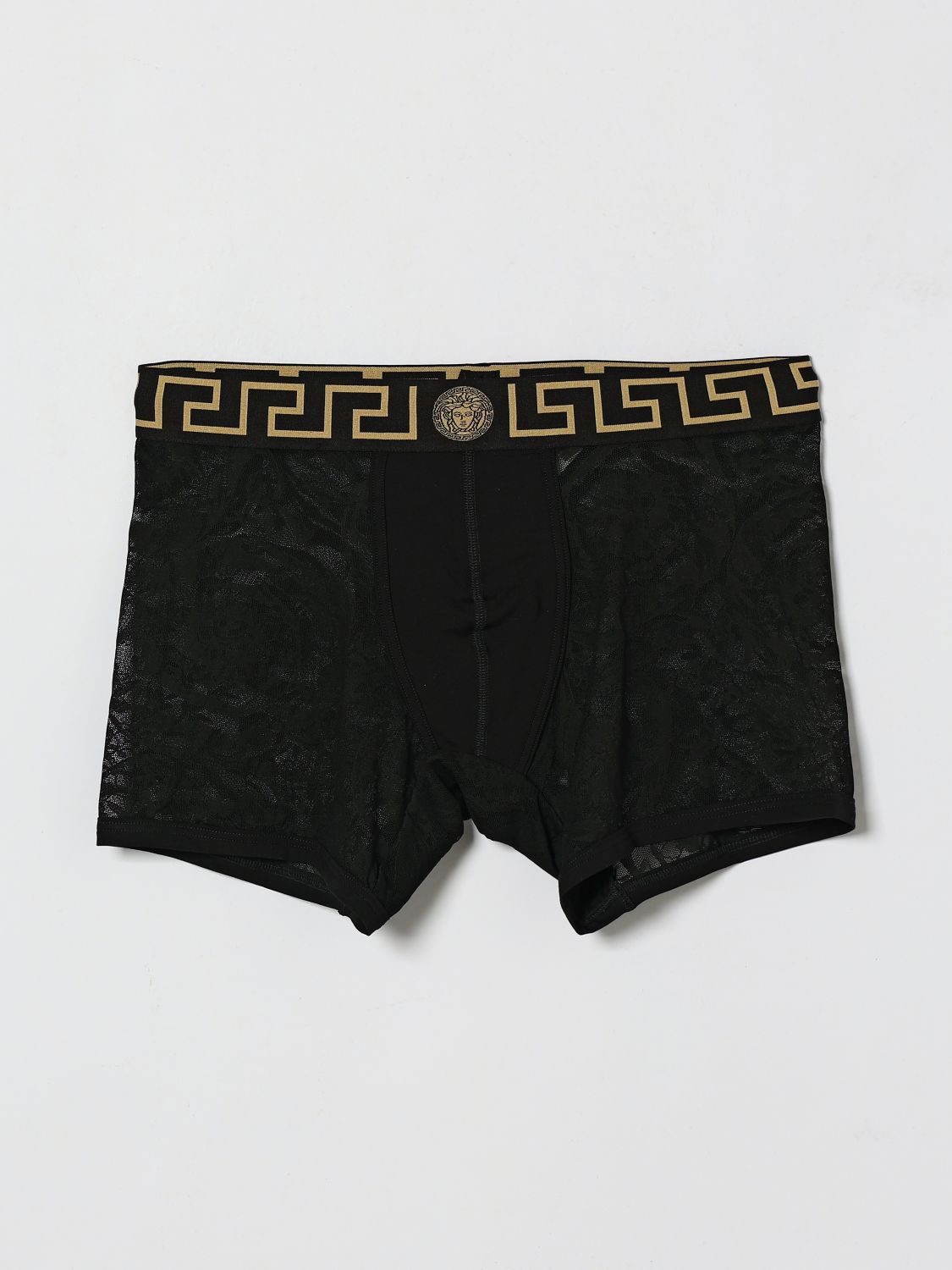VERSACE Lace Boxer Shorts With Greca Band　VERSACE グレカバンド付きレースボクサーパンツ VERSACE