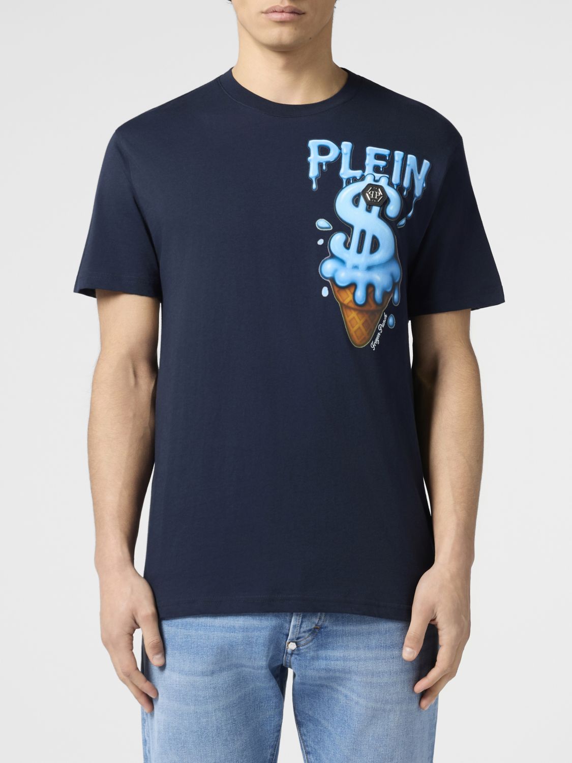 PHILIPP PLEIN T-shirt in cotone con stampa gelato