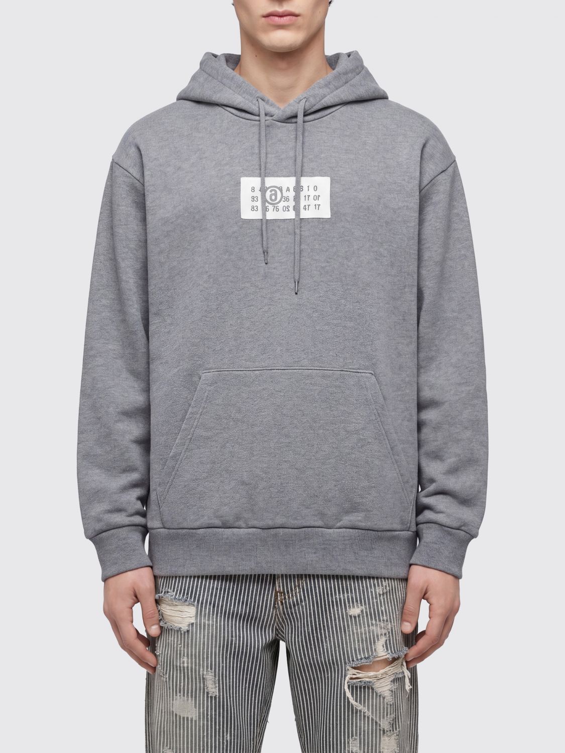 MM6 MAISON MARGIELA Felpa con cappuccio in cotone con Numeric Logo