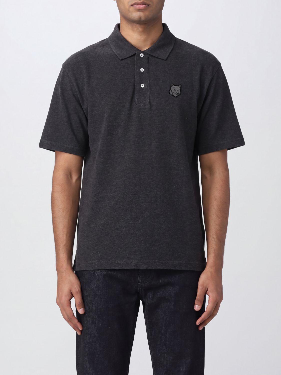 MAISON KITSUNÉ Polo Shirt Men color Charcoal