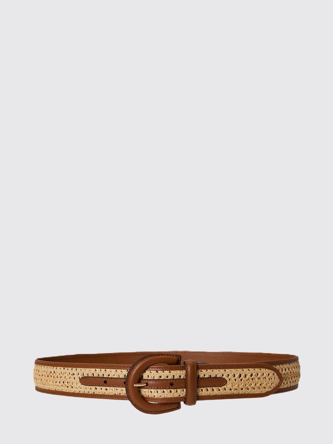 LAUREN RALPH LAUREN Cintura in rafia crochet e pelle