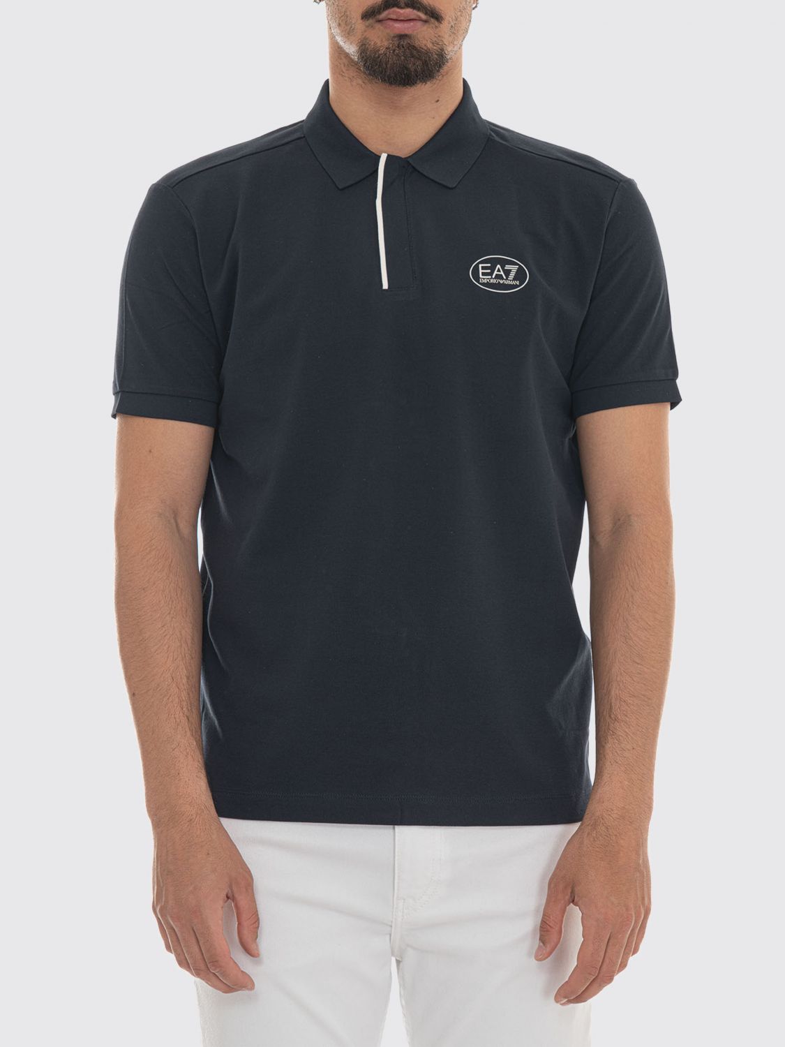 EA7 Polo in cotone con logo