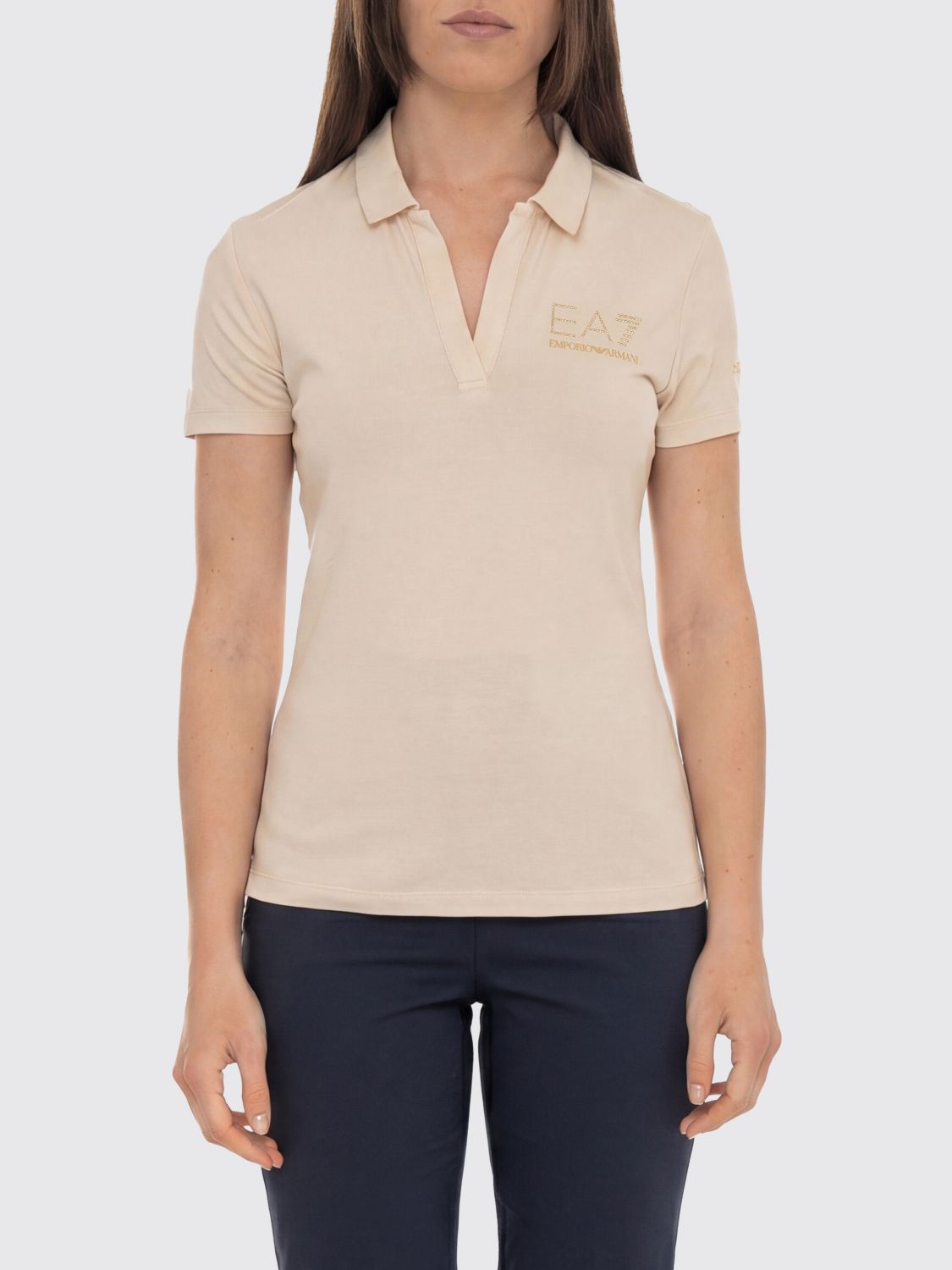 EA7 Polo in misto cotone e modal