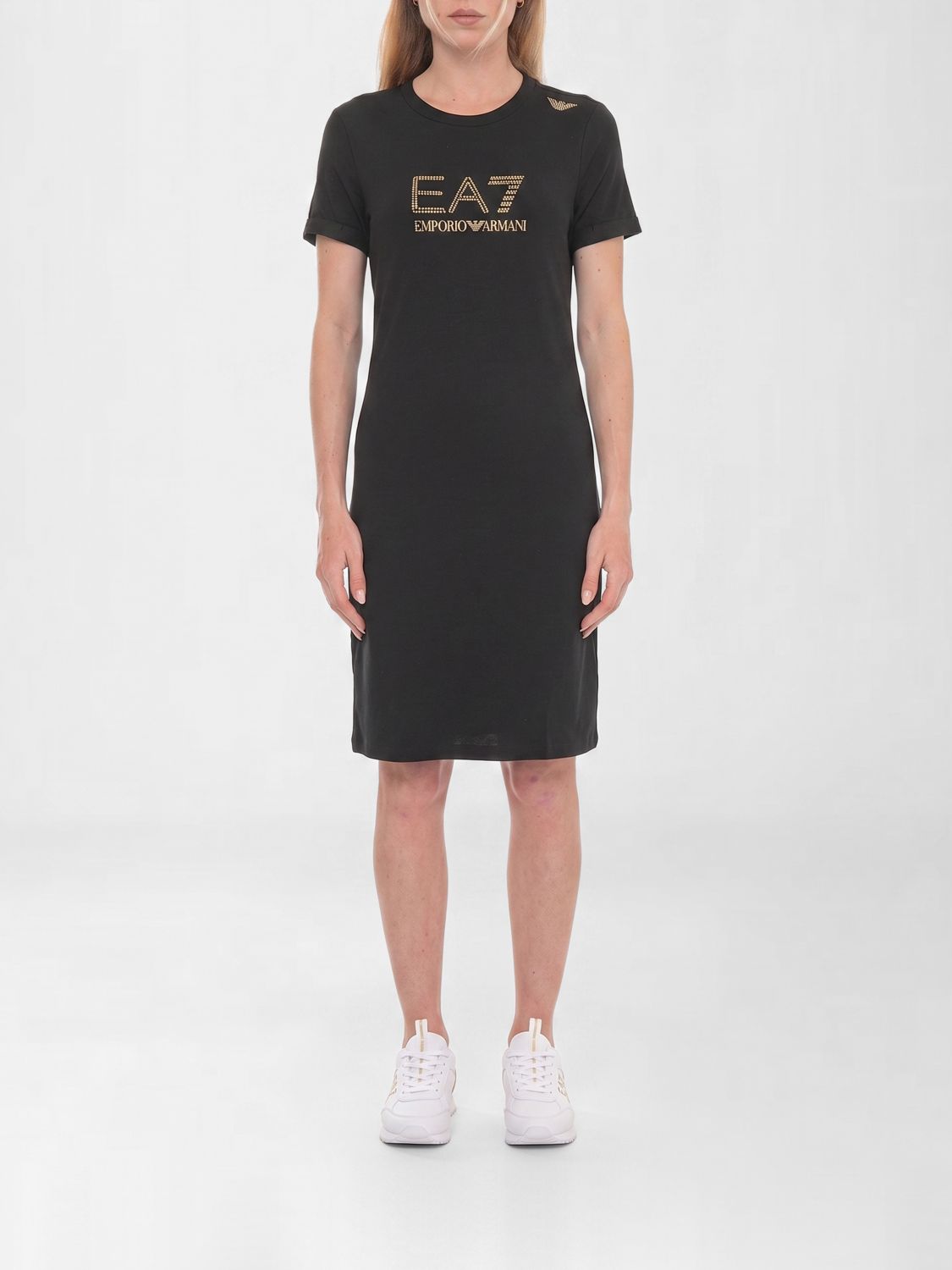 EA7 Abito a t-shirt in misto cotone stretch