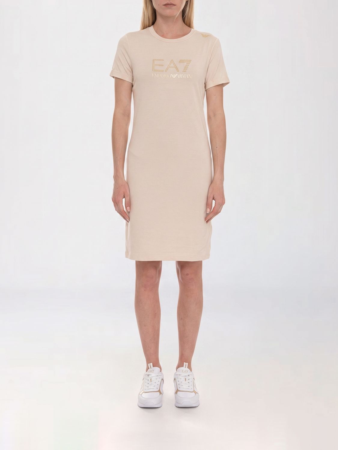 EA7 Dress Woman color Beige