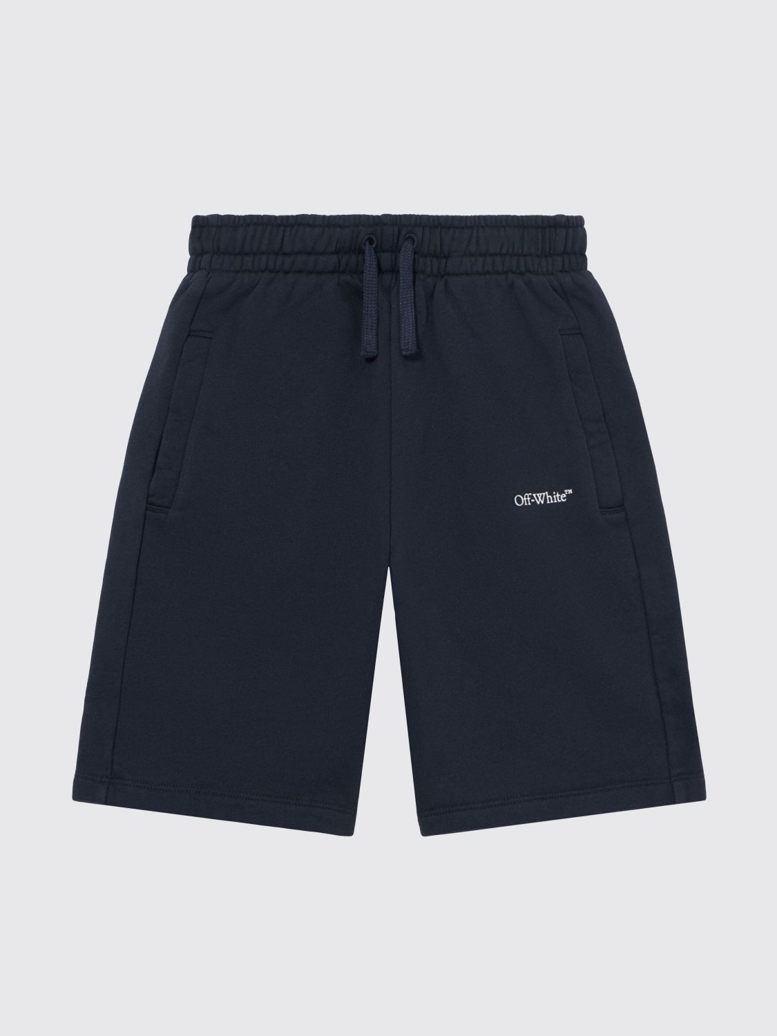 Off-White Pantaloncini jogging da bambino in cotone con vita elasticizzata