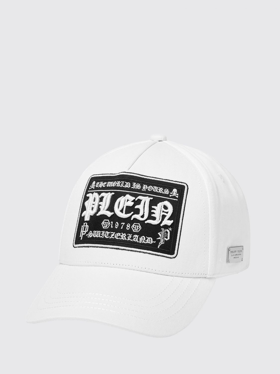PHILIPP PLEIN Embroidered Logo Cotton Baseball Cap with Rigid Visor