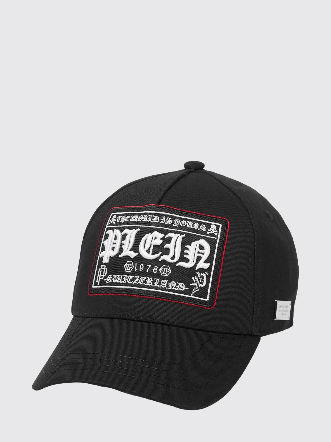 PHILIPP PLEIN Cotton Baseball Cap with Embroidered Logo and Velcro Closure