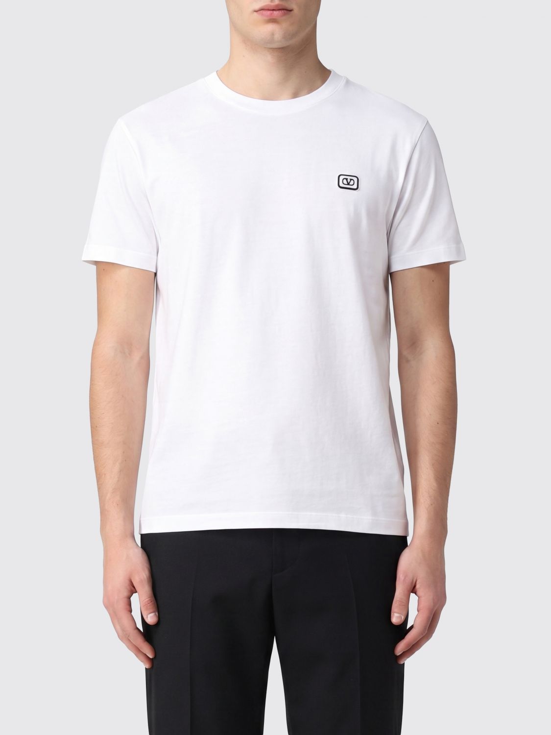 VALENTINO Slim Fit Cotton T-Shirt with VLogo Signature