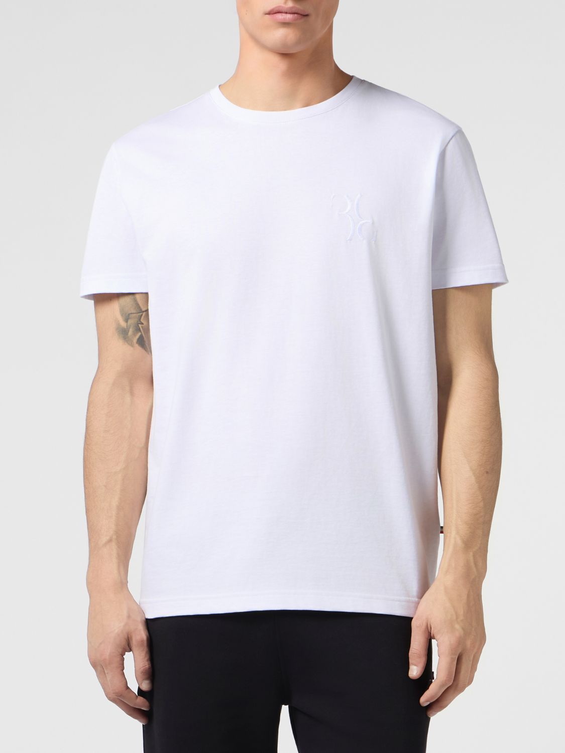 Billionaire Cotton Crewneck T-Shirt with Tone-on-Tone Embroidered Logo