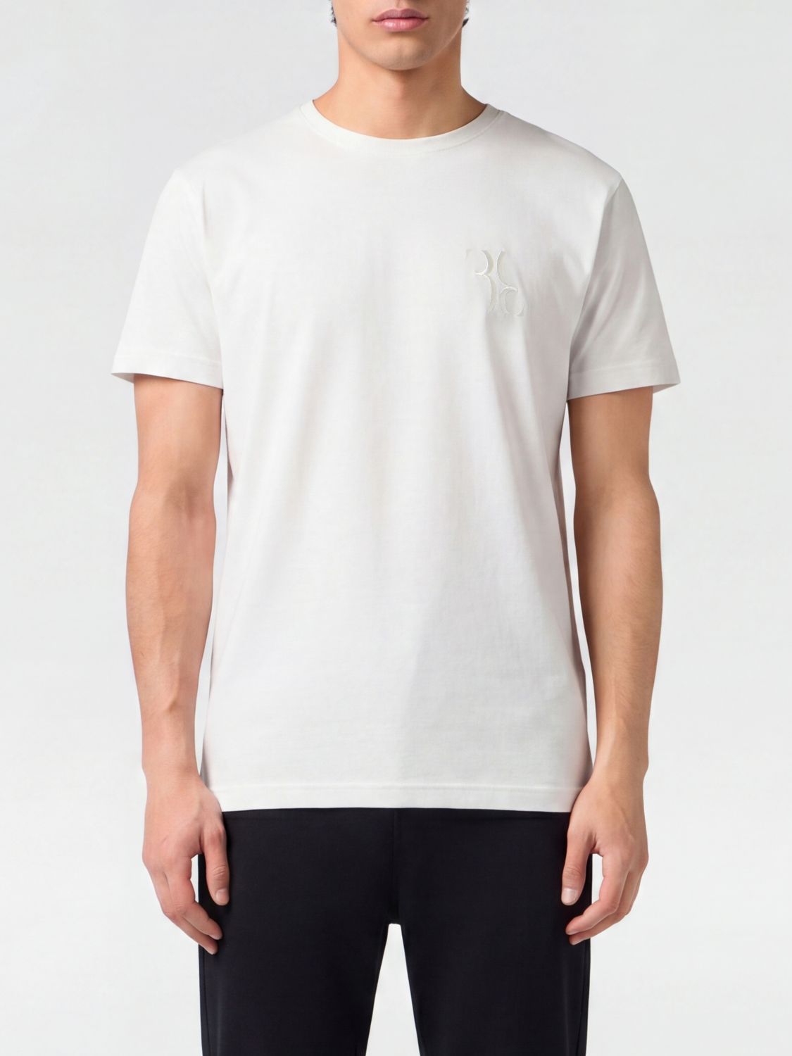 Billionaire Cotton Crewneck T-Shirt with Tone-on-Tone Embroidered Logo · XXL
