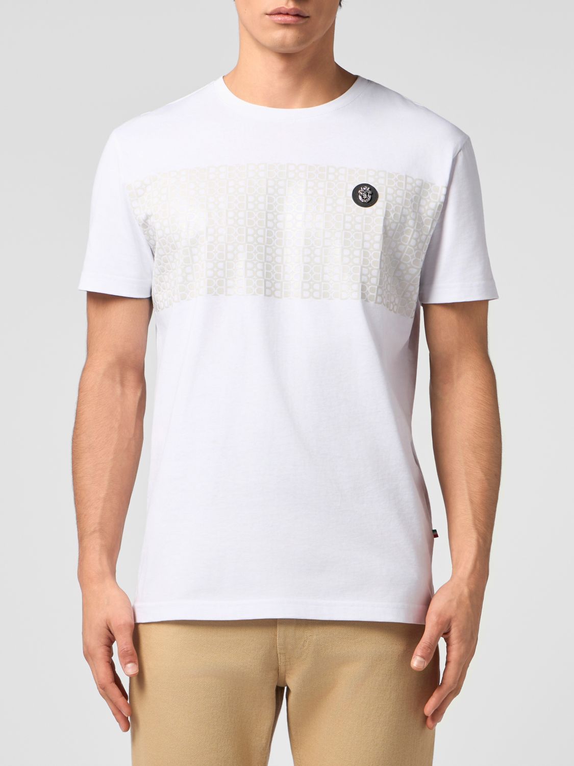Billionaire Slim Fit Cotton T-Shirt with Contrasting Logo on the Chest