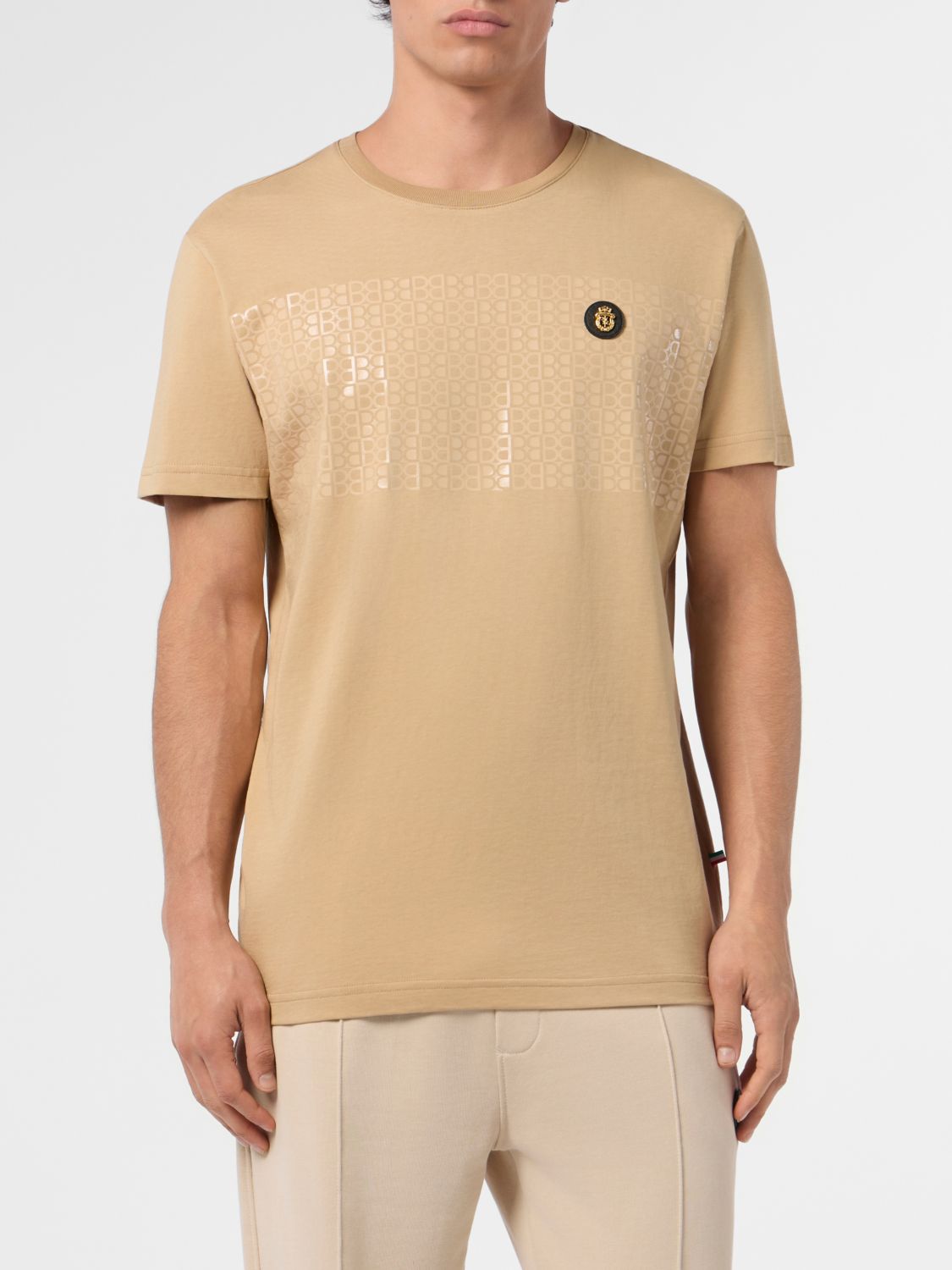 BILLIONAIRE Slim Fit Baumwoll-T-Shirt mit Kontrastlogo auf der Brust