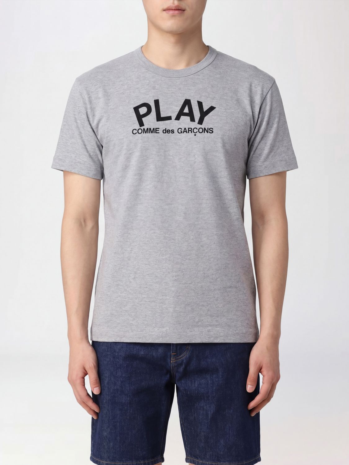 COMME DES GARÇONS PLAY Slim Fit Cotton T-Shirt with Logo　COMME DES GARÇONS PLAY ロゴ入りスリムフィットコットンTシャツ COMME