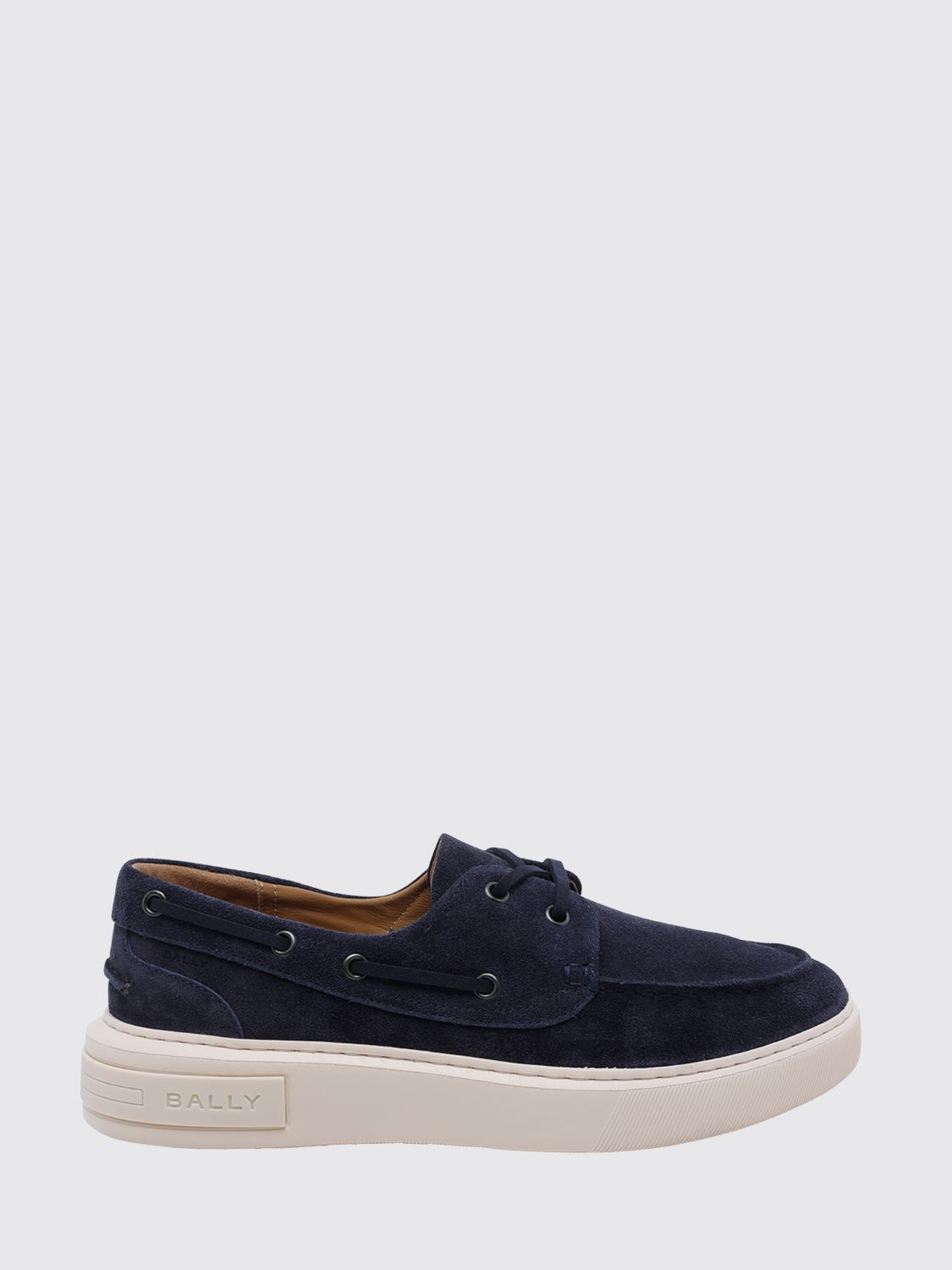 BALLY Suede Boat Shoes with Embossed Logo　BALLY エンボスロゴ付きスエード ボート シューズ BALLY