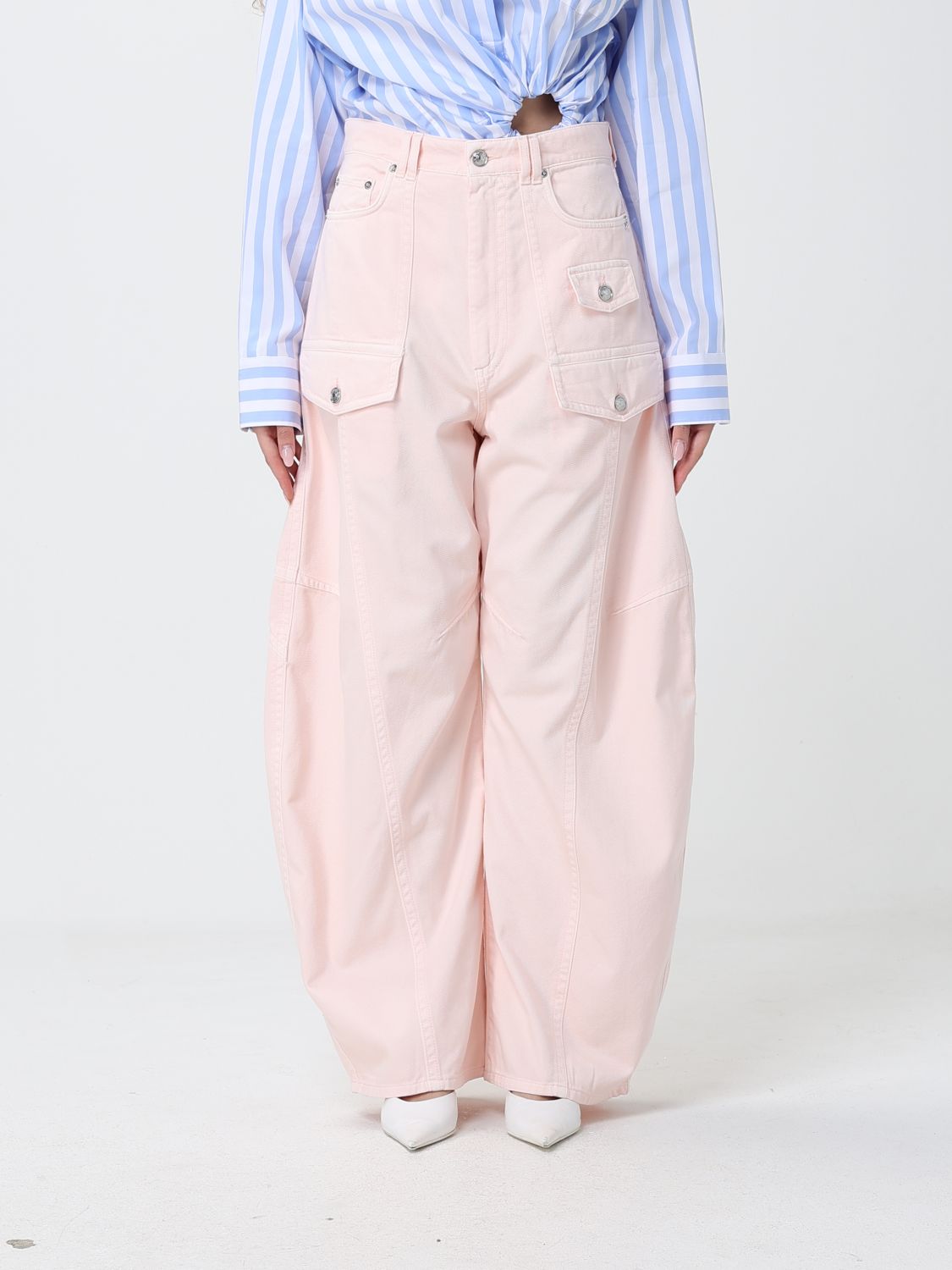 SPORTMAX Pantaloni cargo wide-leg in cotone